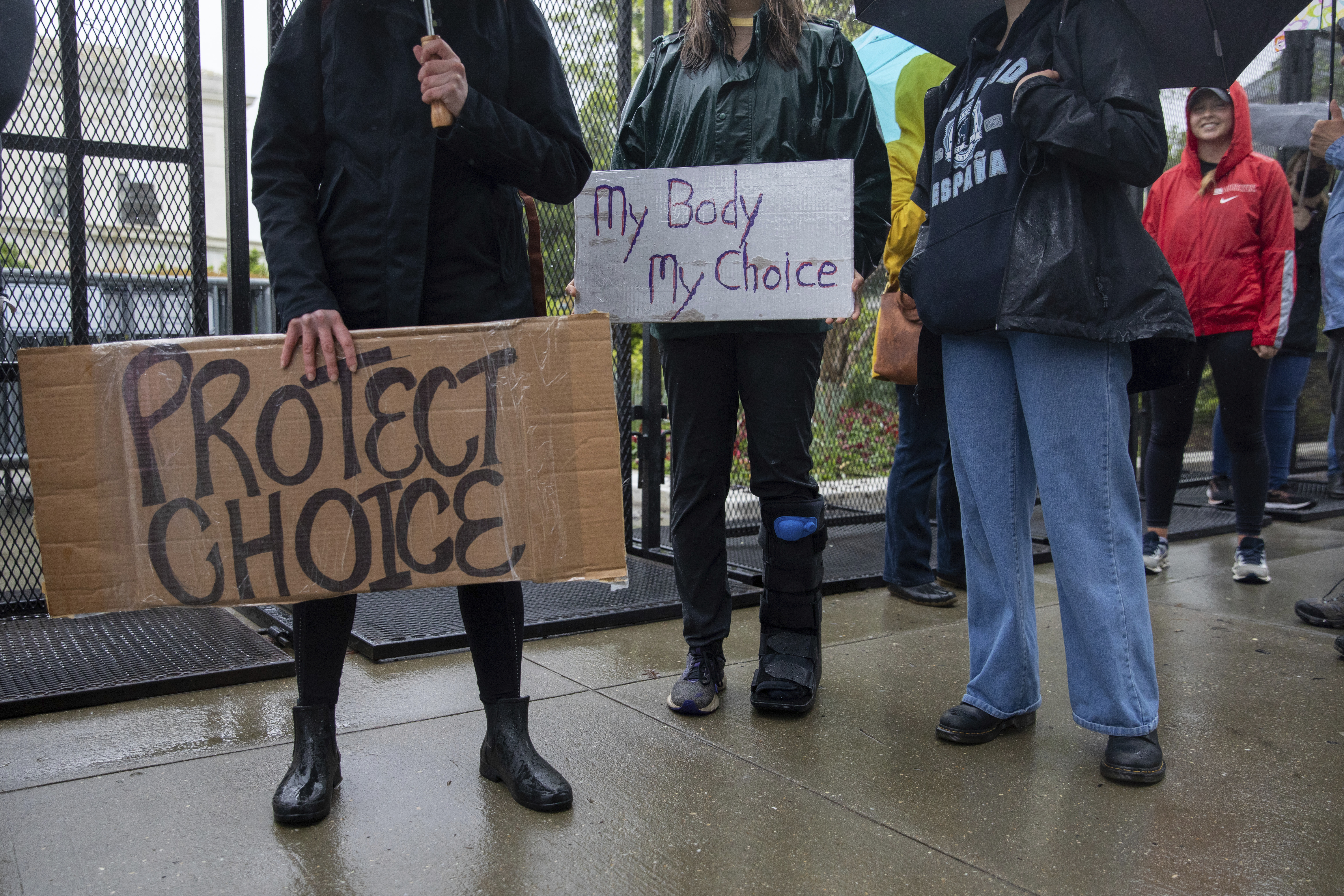 Abortion-rights demonstrators protest outside of the U.S. Supreme Court