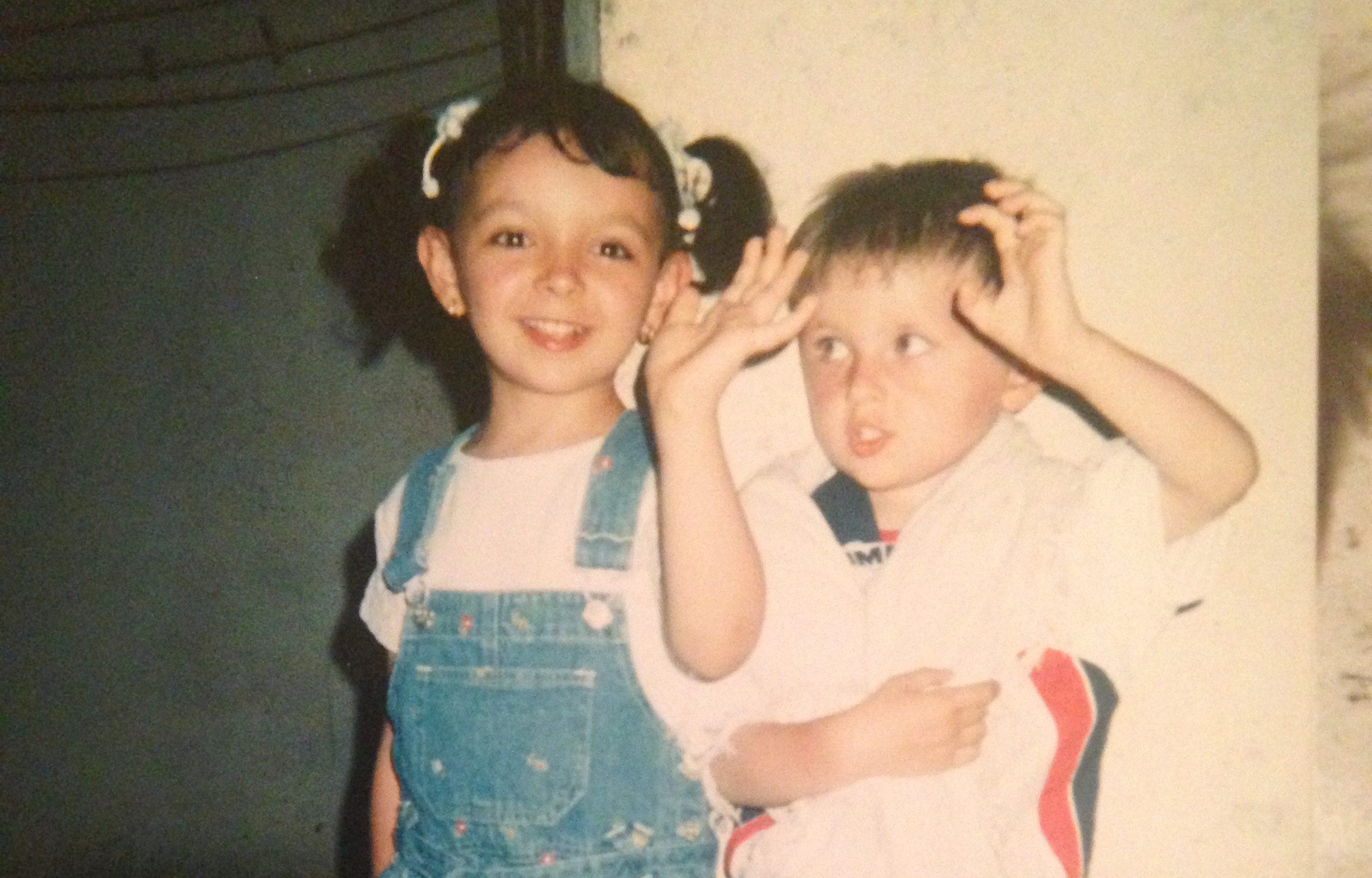 A phot of the author and her brother as children in Libya