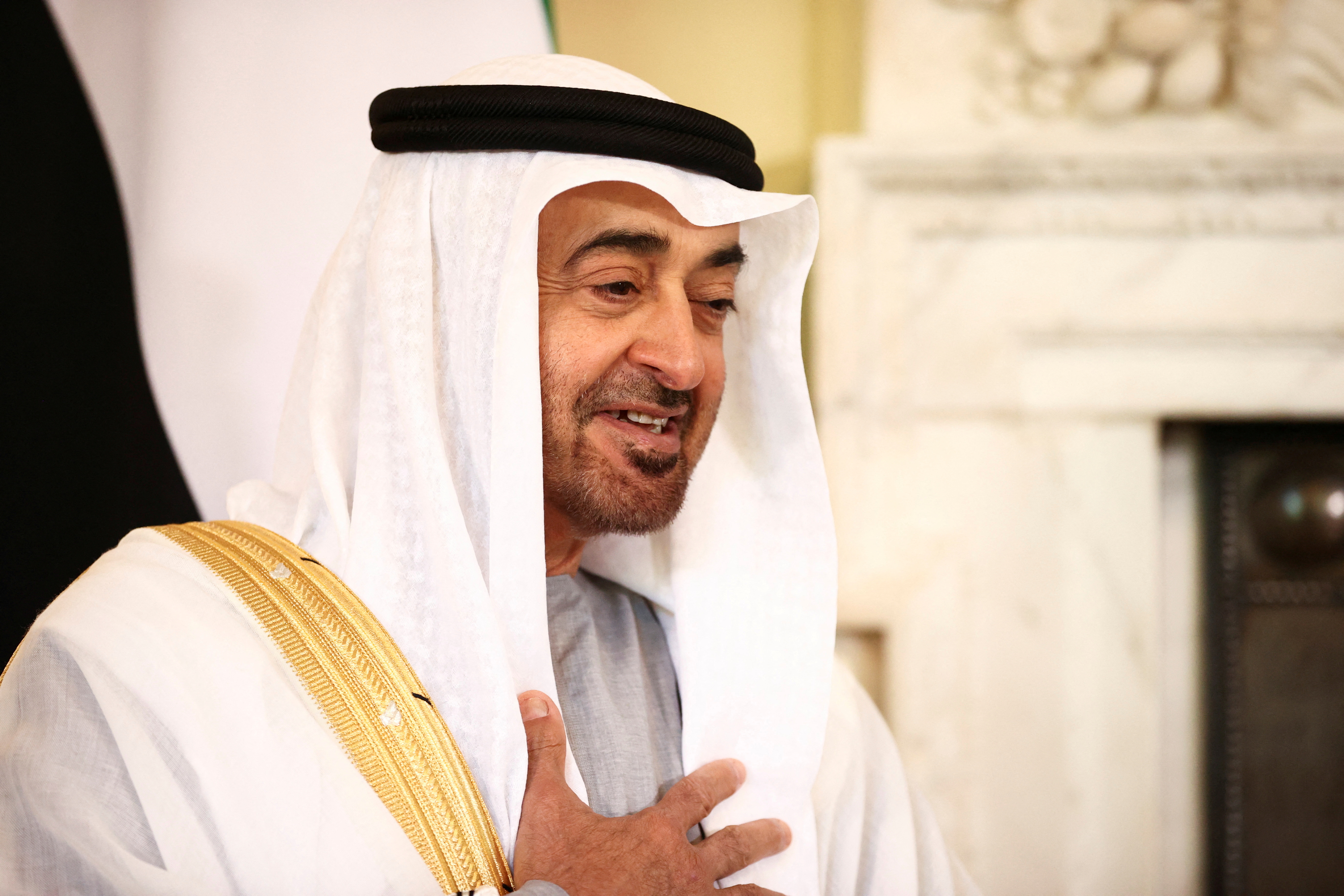 Abu Dhabi's Crown Prince Sheikh Mohammed bin Zayed speaking