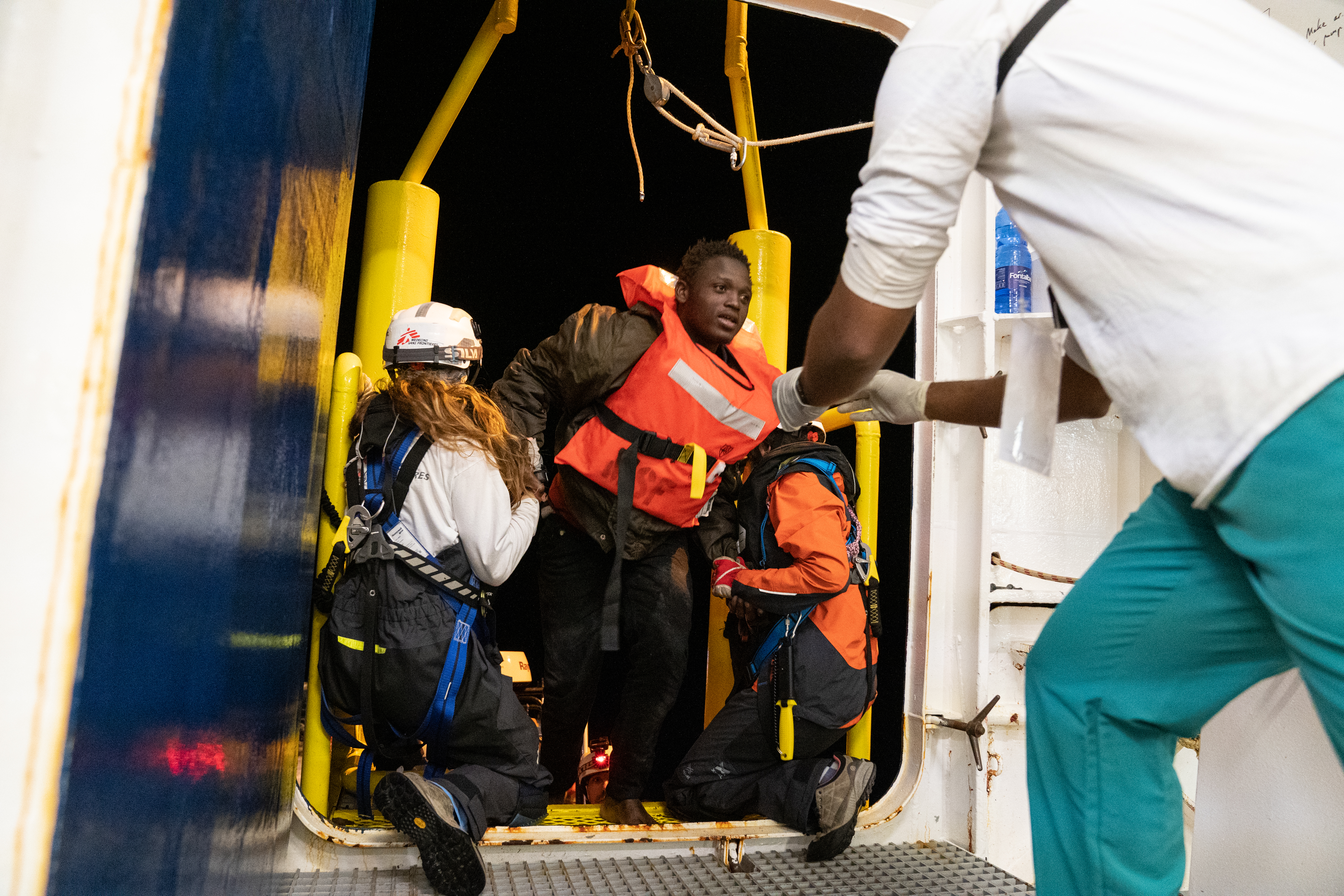A survivor from a critical night rescue in the Med sea