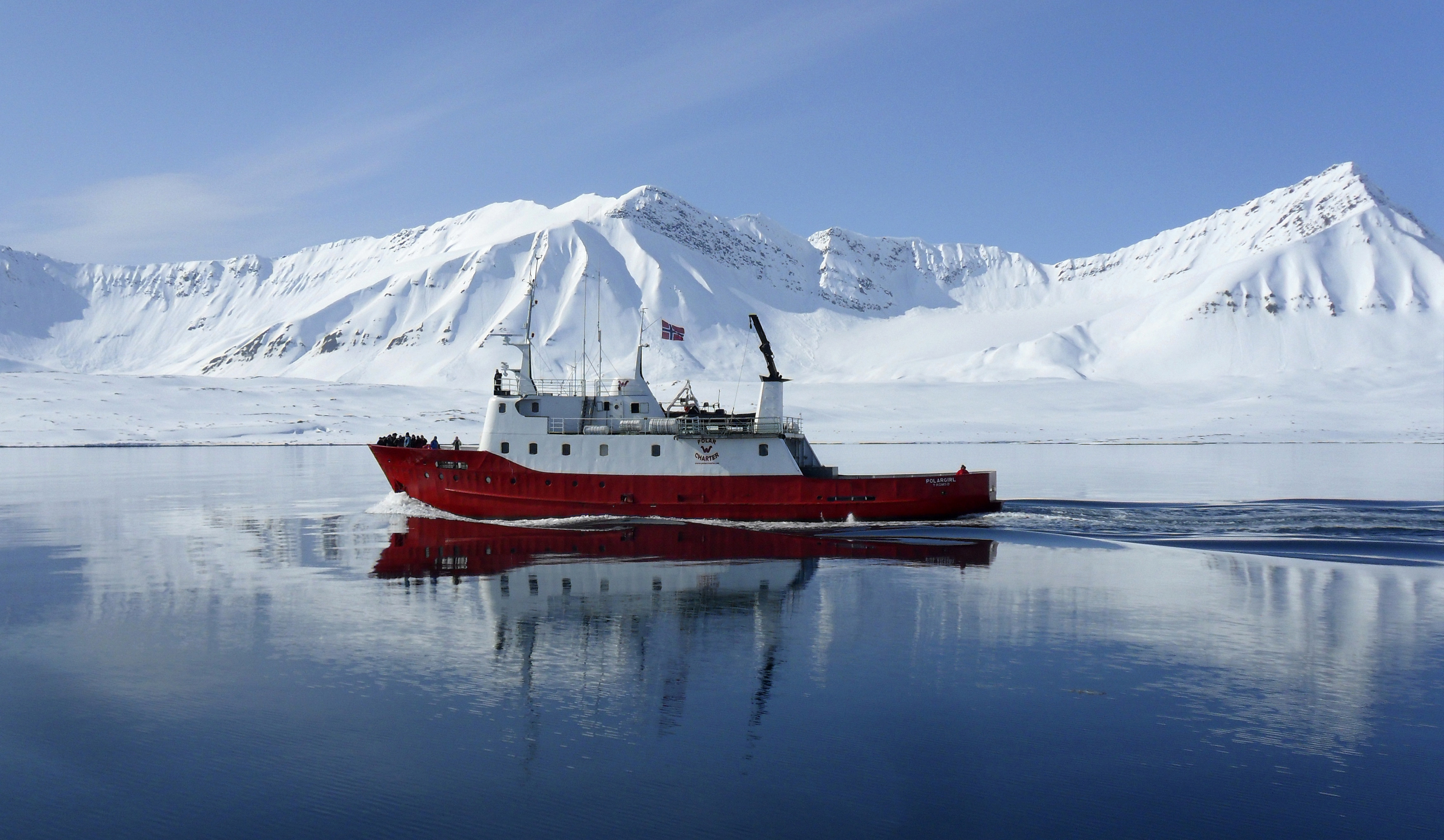 A ship travels on the Isfjorden near Longyearbyen on the Norwegian Svalbard islands, June 1, 2012. The Svalbard