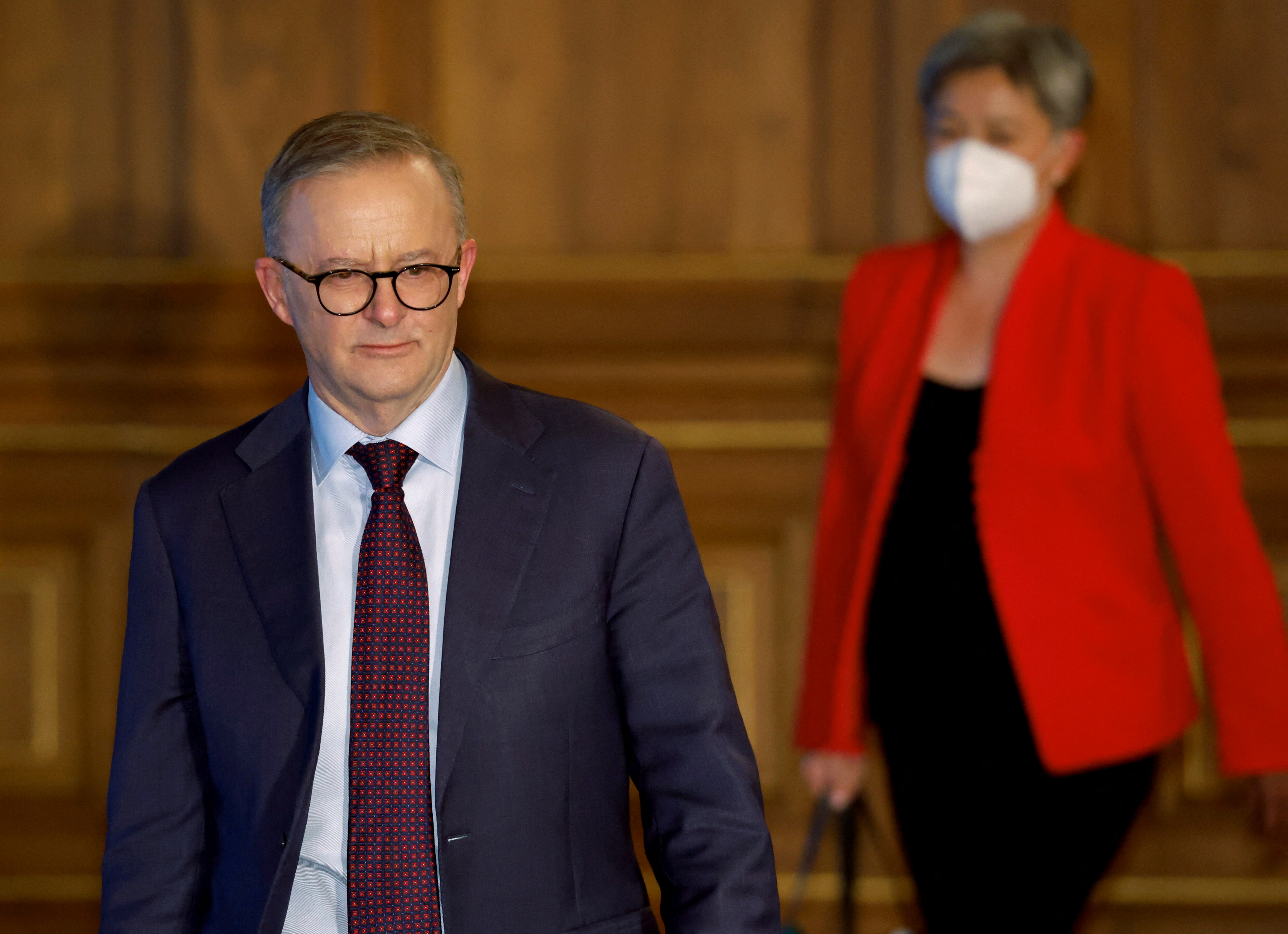 Australian Prime Minister Anthony Albanese and Foreign Minister Penny Wong attend a bilateral meeting in Japan