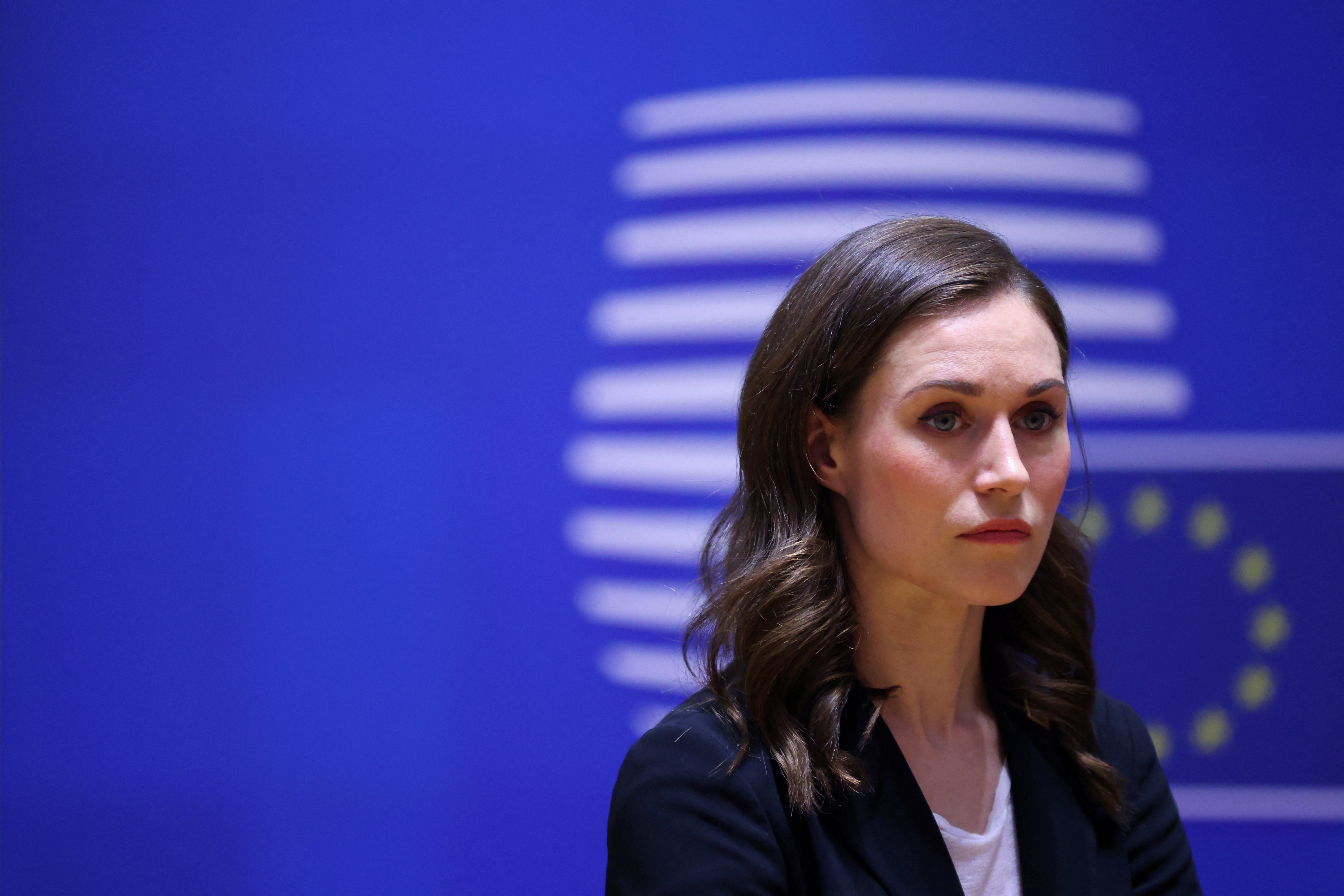 Finland's Prime Minister Sanna Marin attends the European Union leaders summit
