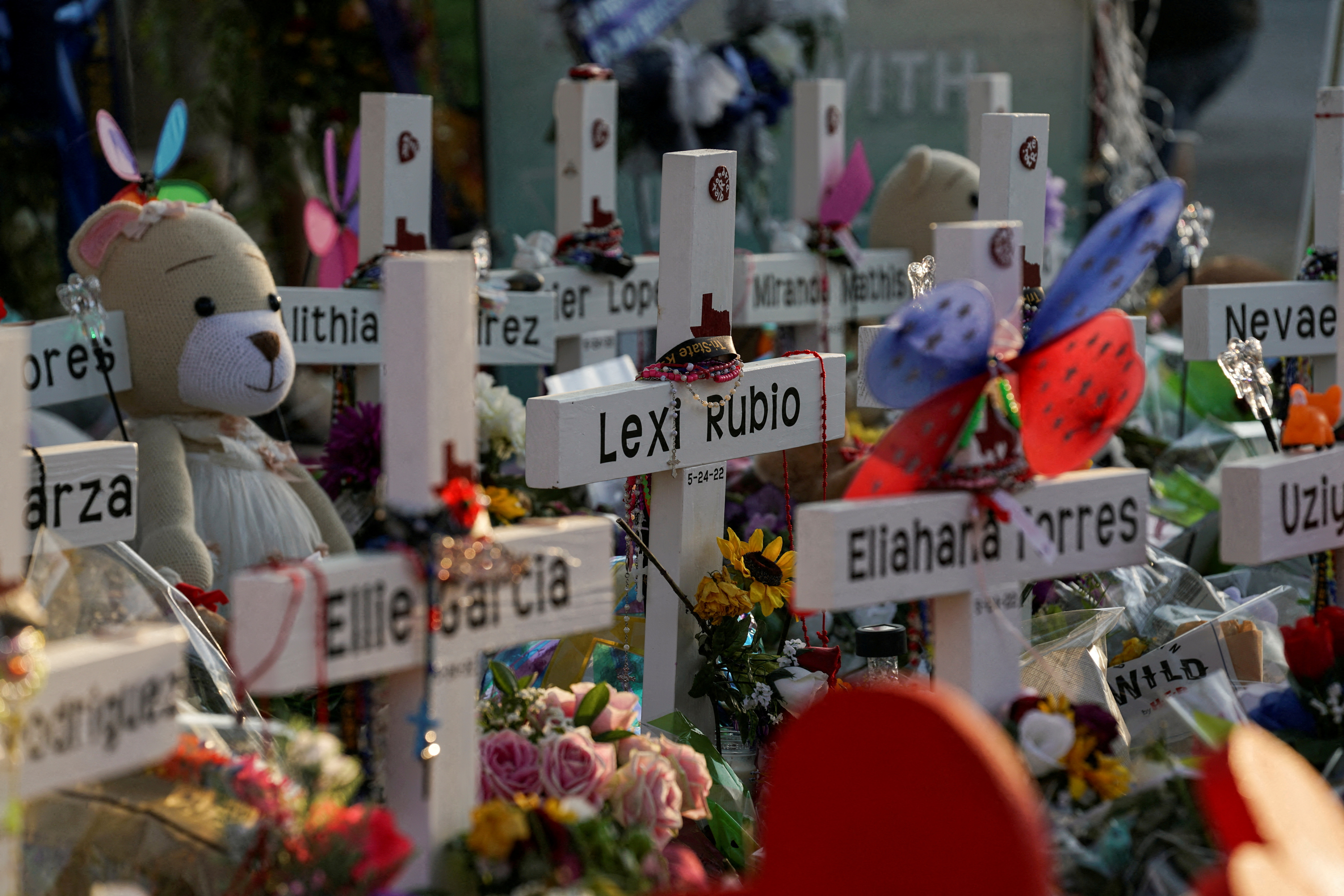 Makeshift memorial for children killed