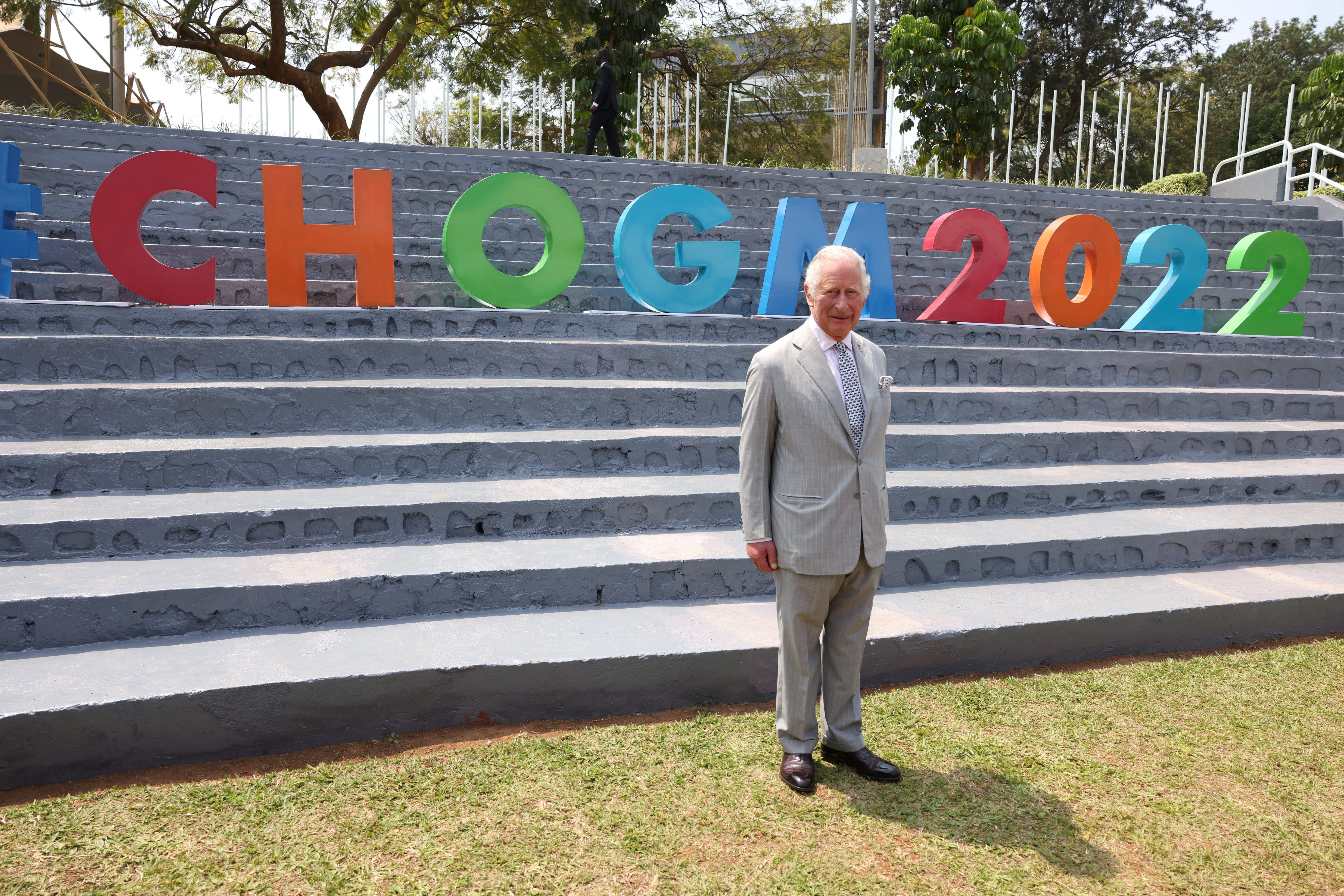 Prince Charles, the Prince of Wales attends a Commonwealth Business Forum Exhibition at the Kigali Cultural Village during Commonwealth Heads of Government Meeting (CHOGM) in Kigali, Rwanda 