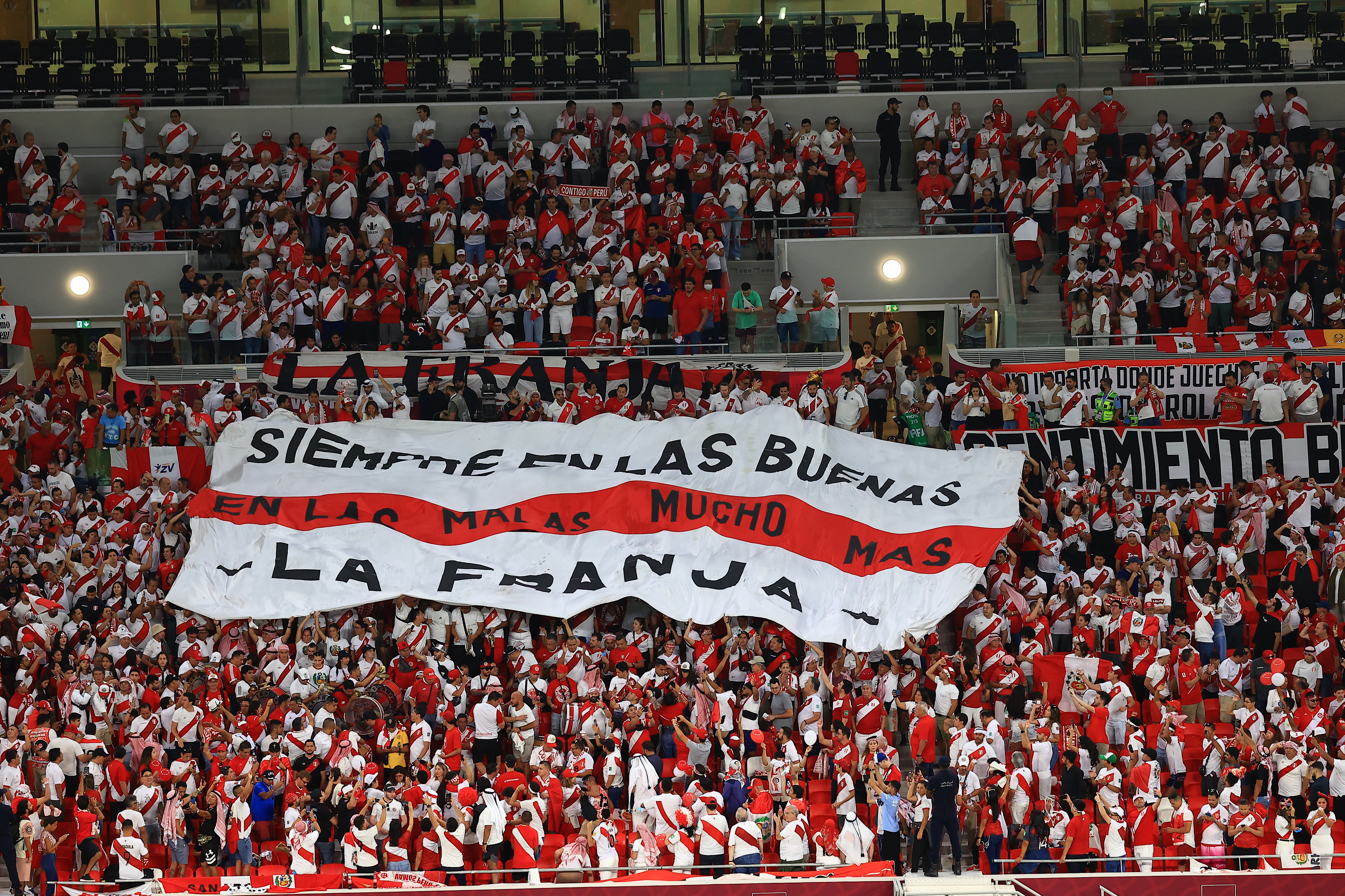 Peru fans show their support. 
