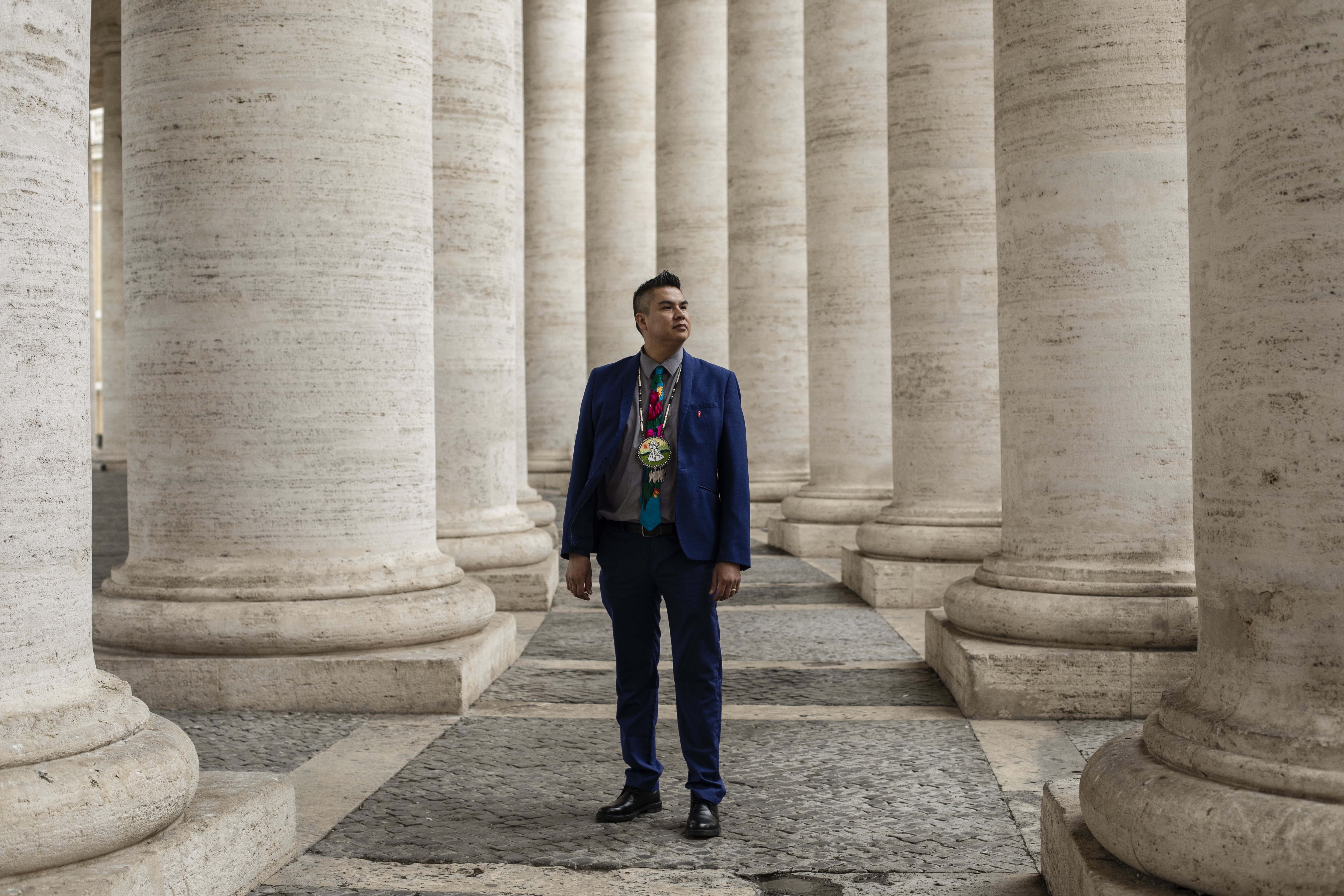 A photo of Andy Alook standing.