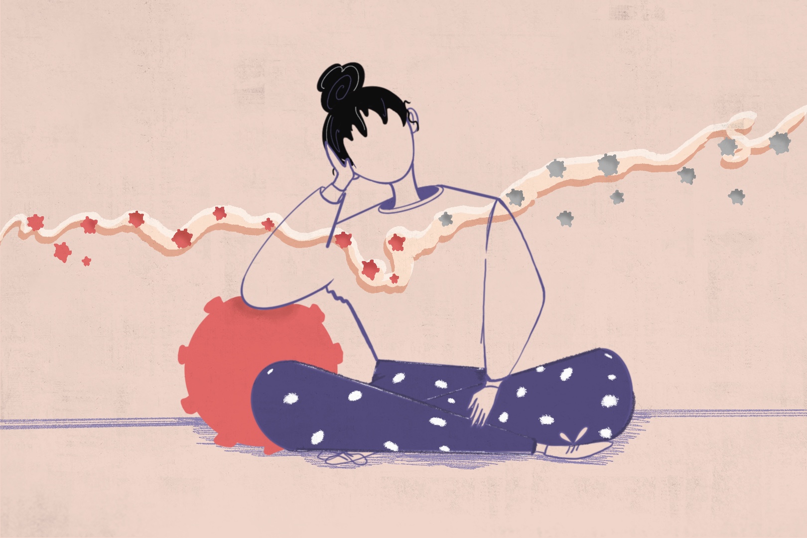 Drawing of the COVID virus