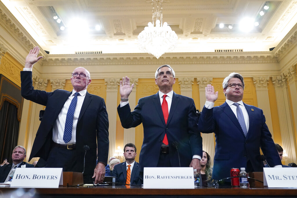 Rusty Bowers, Brad Raffensperger and Gabe Sterling are sworn in 