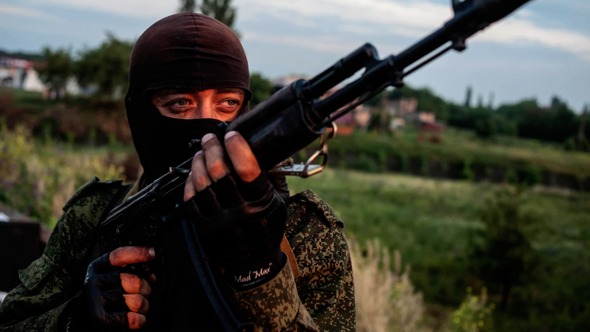 A fighter with a gun