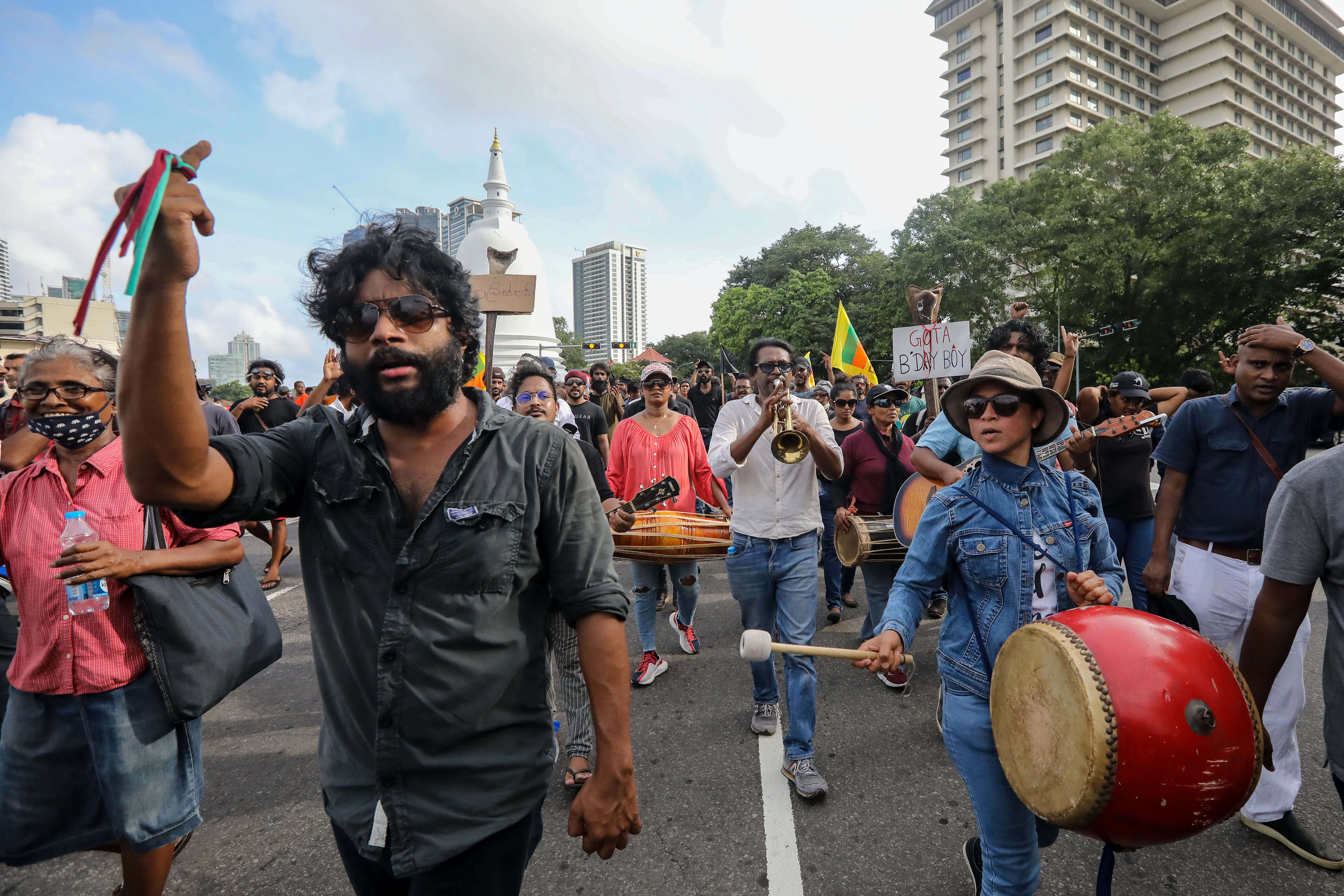 University students attend a protest