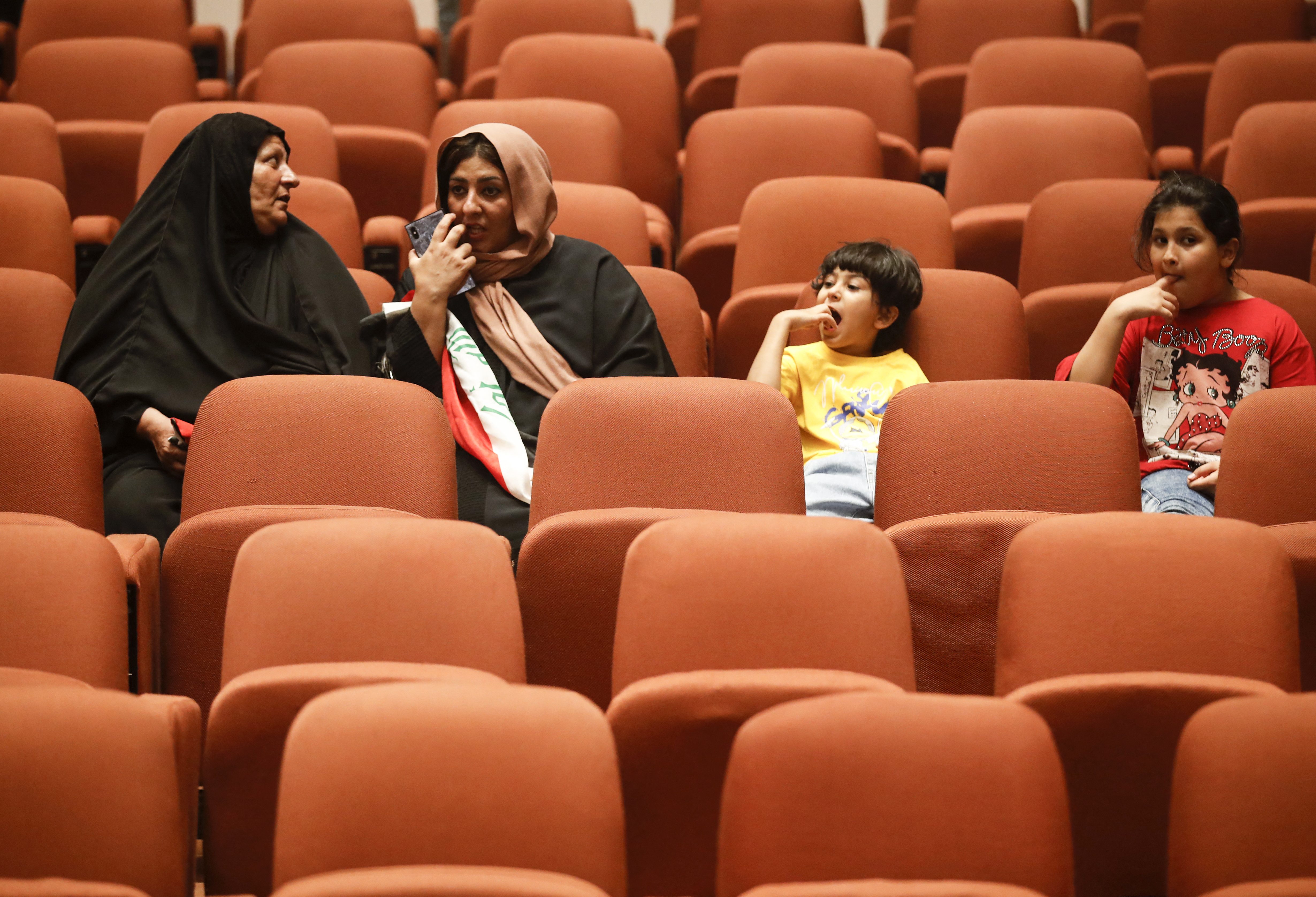 Supporters of the Iraqi cleric Moqtada Sadr gather inside the Iraqi parliament