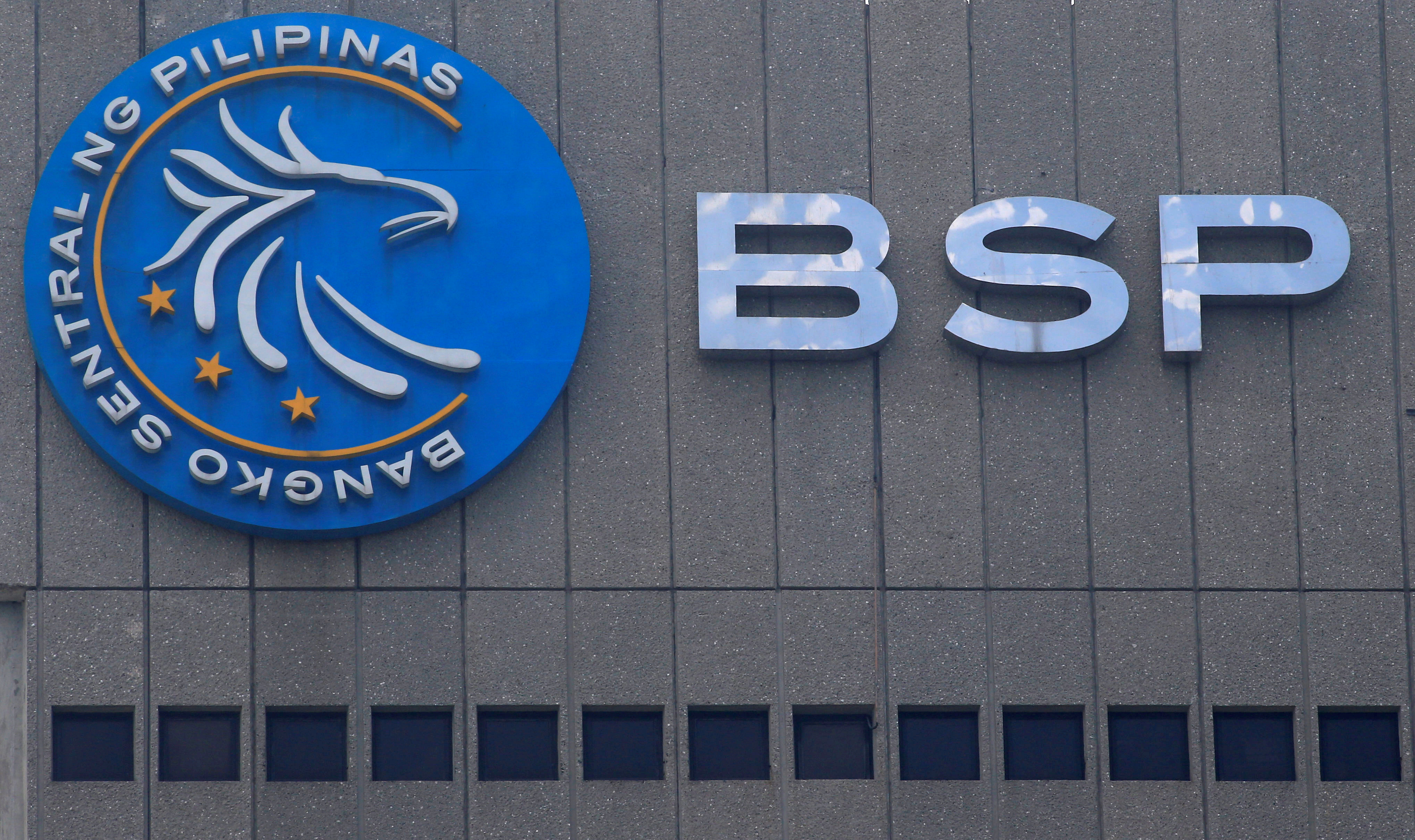 A logo of Bangko Sentral ng Pilipinas is seen at their main building