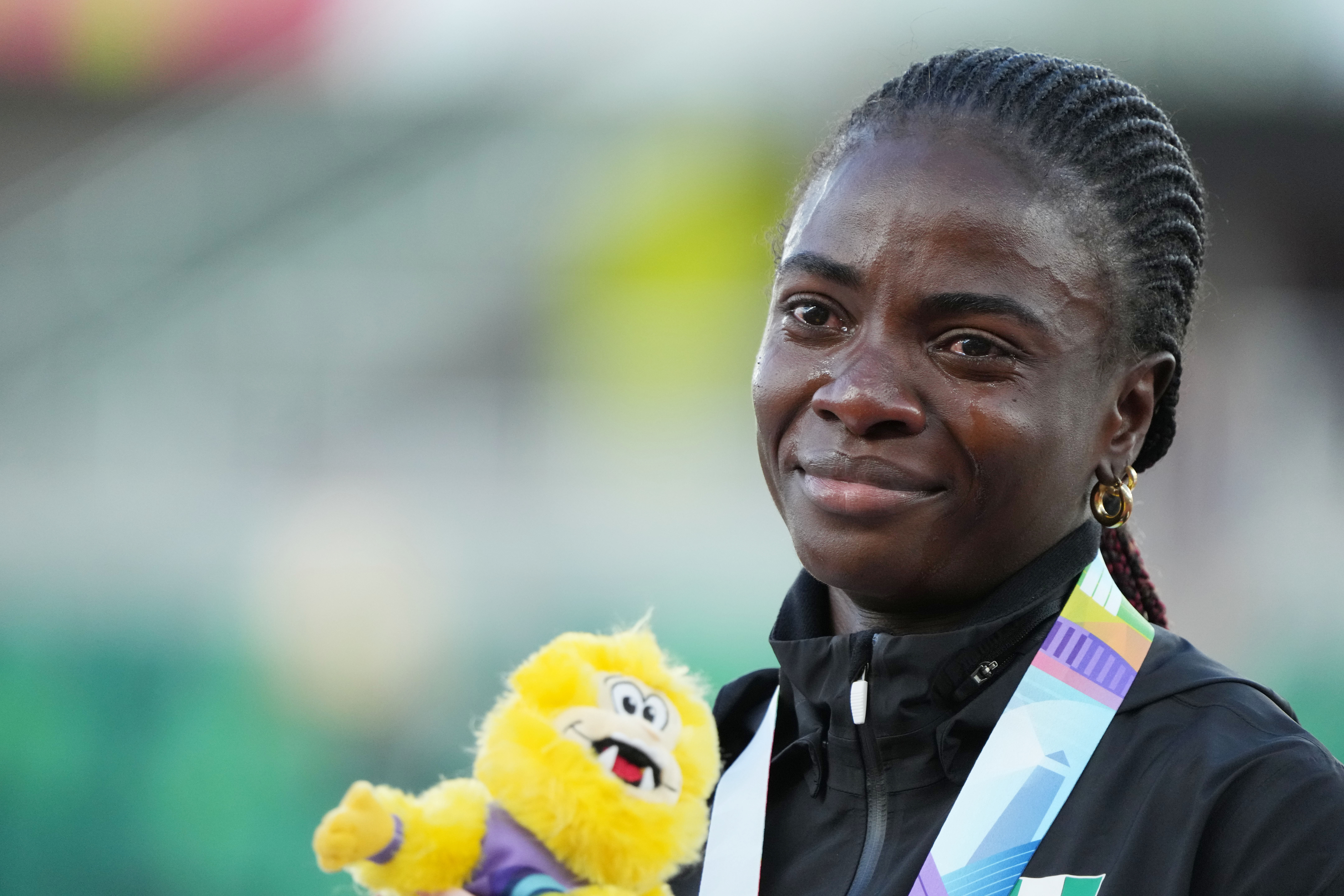 Gold medallist and world record holder Tobi Amusan