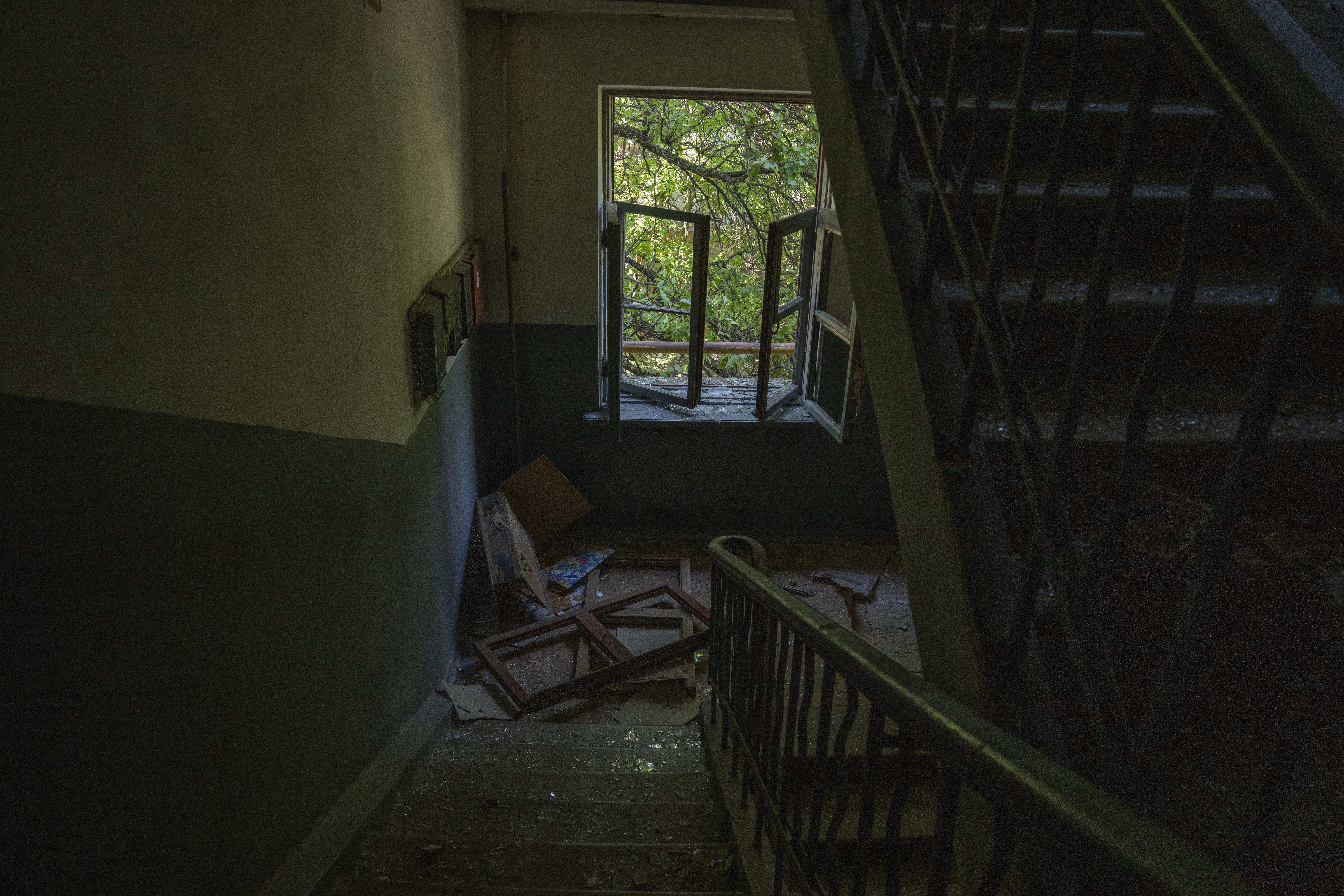 Damages inside an apartment building