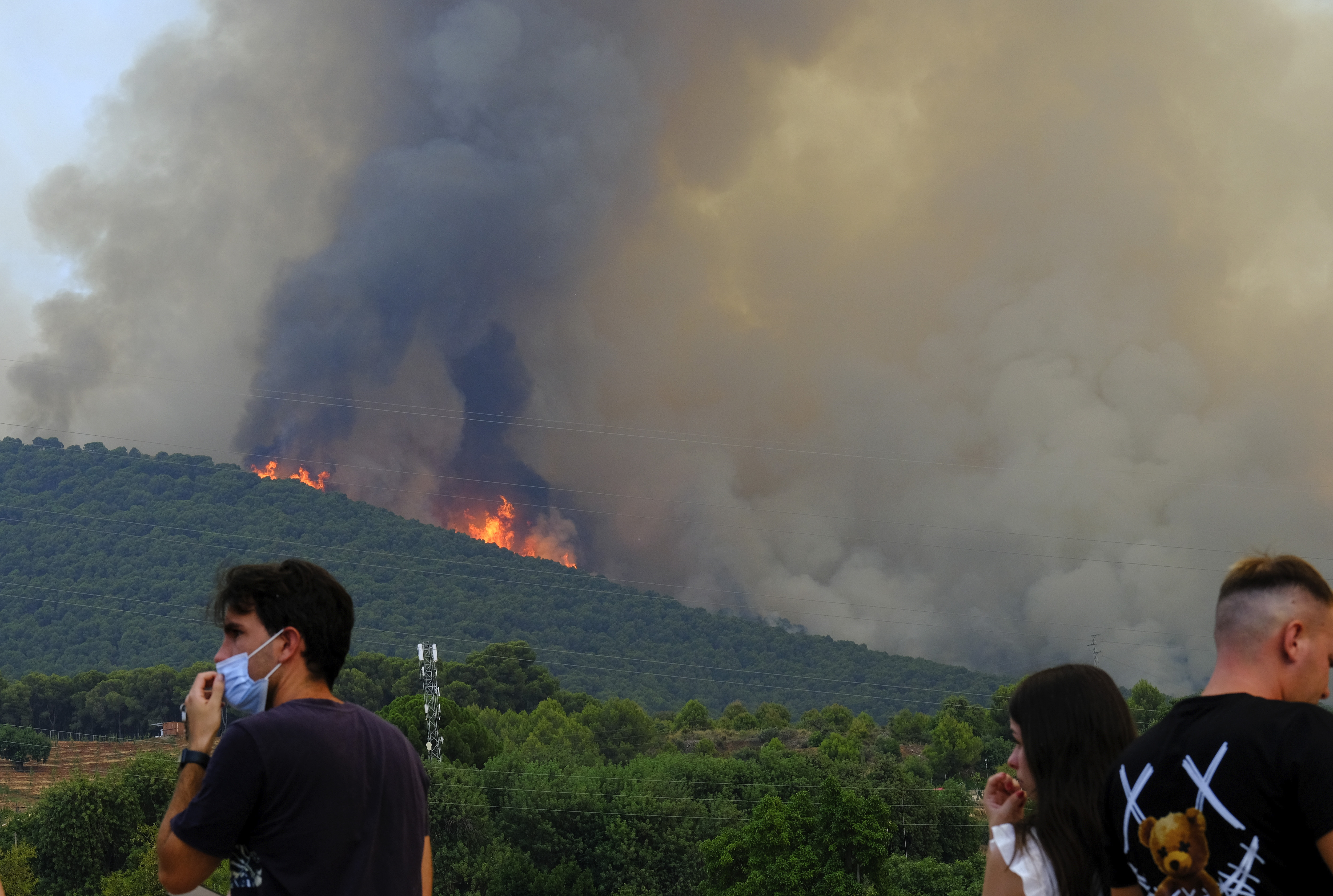 Wildfire advances near a residential area in Alhaurin de la Torre, Malaga, Spain
