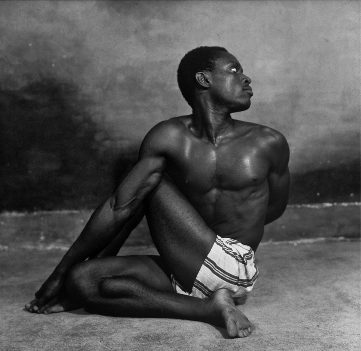 A man in a yoga pose