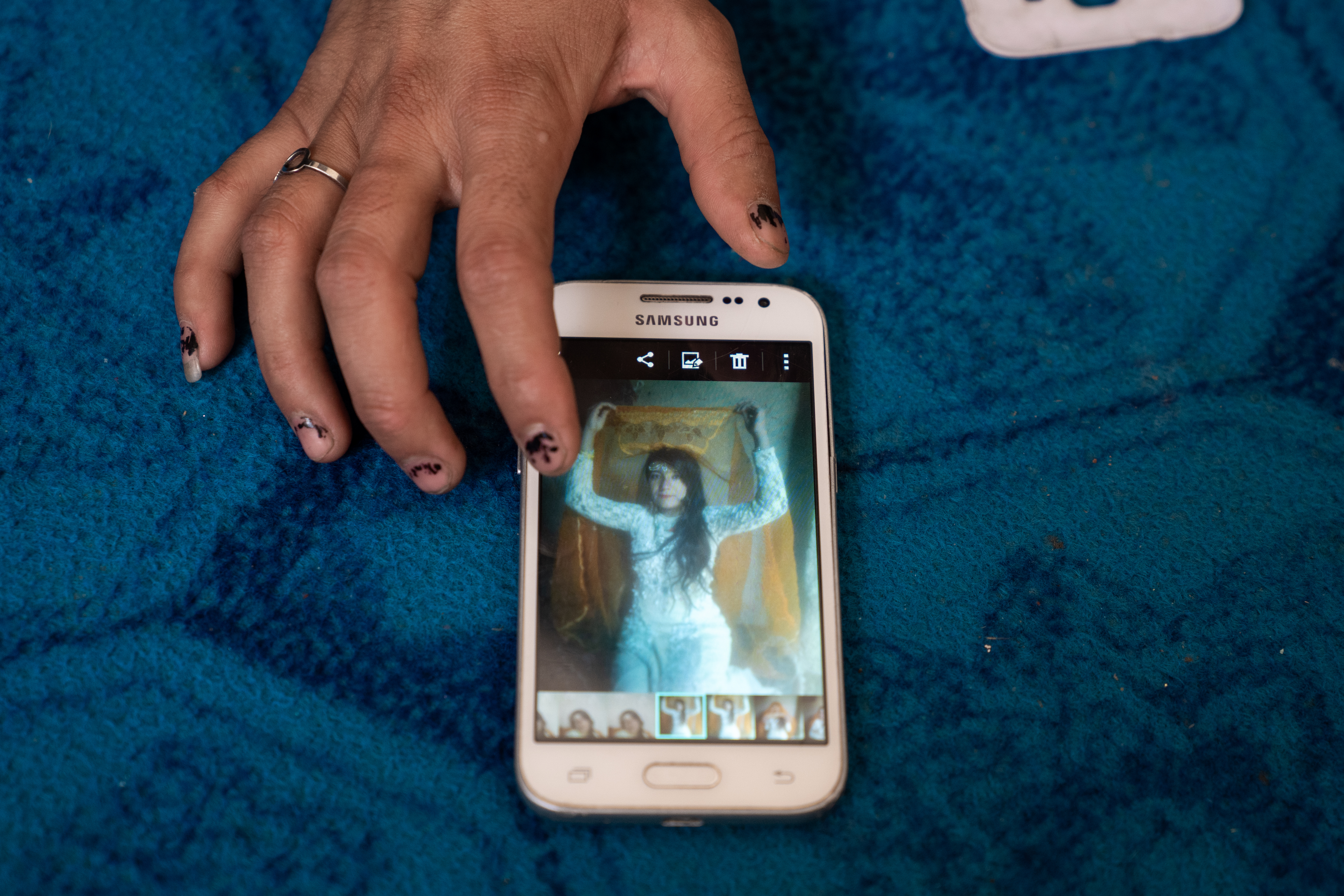 A photo of an Afghan girl on her wedding day