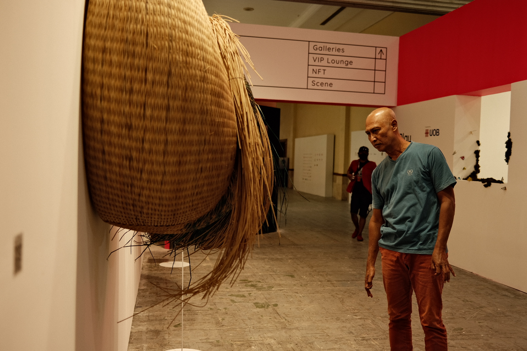 Indonesian artist Nindityo Adipurnomo with one of his sculptures.