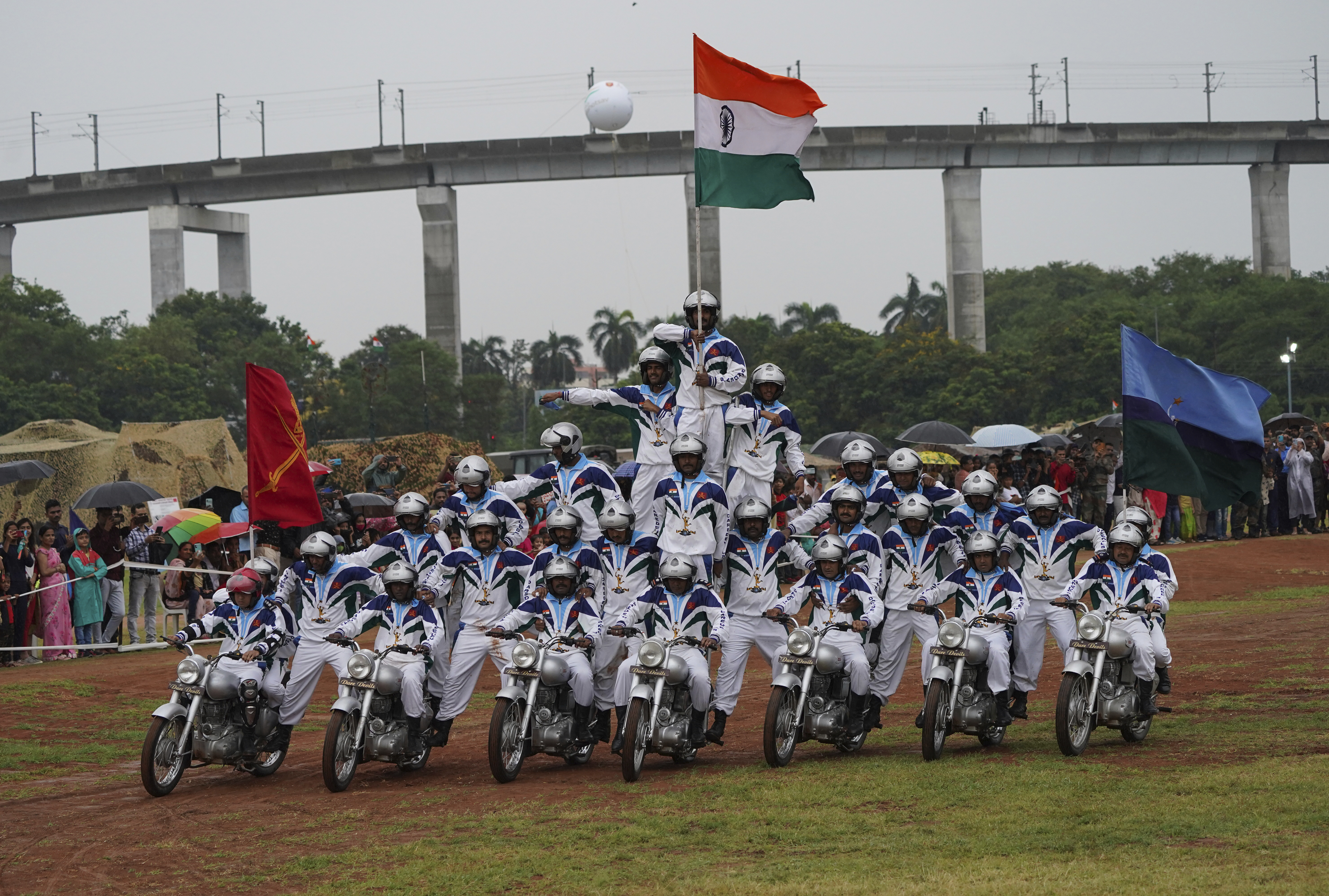 Indian army soldiers display their skills
