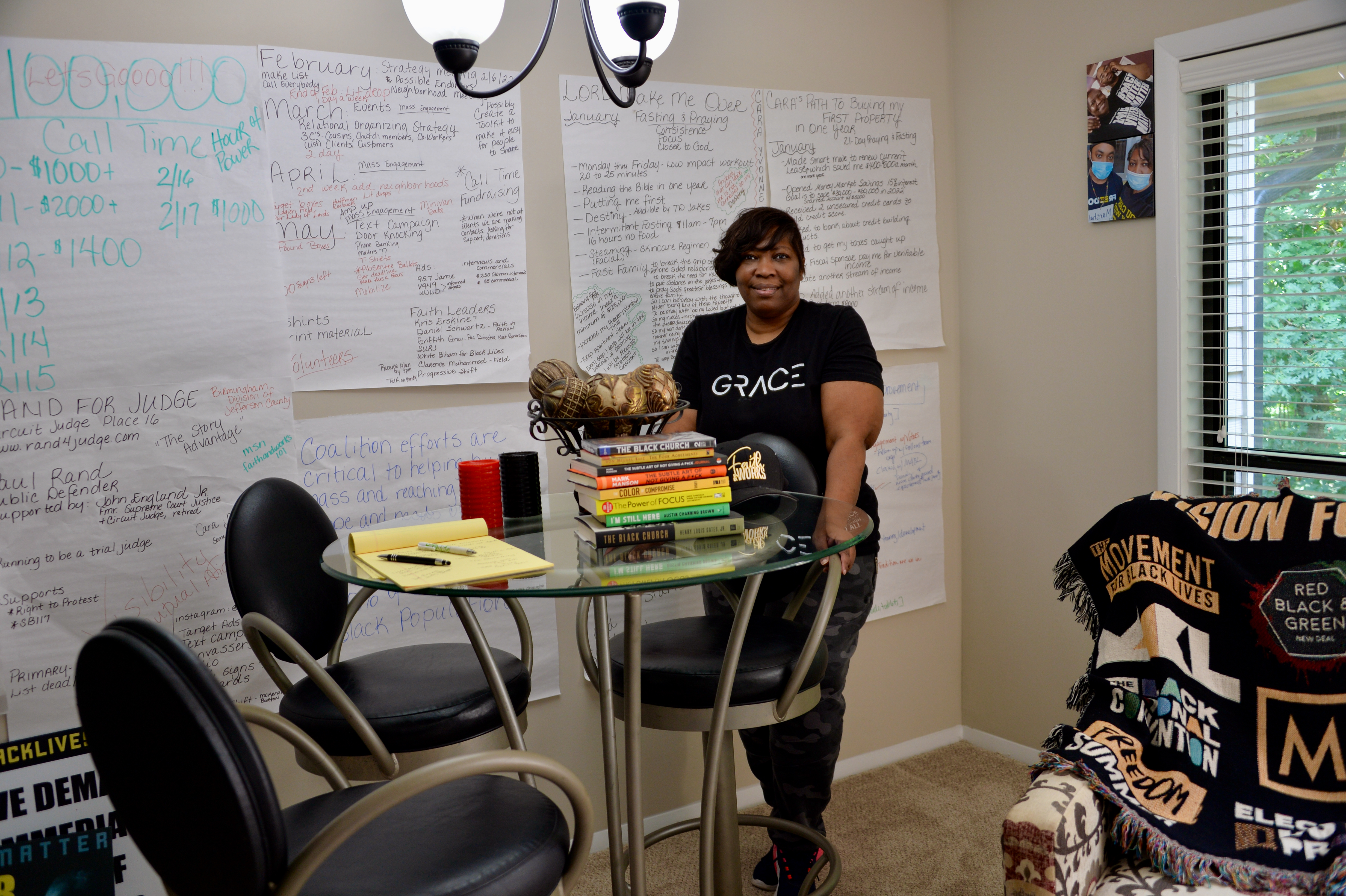 A photo of Cara McClure in her apartment