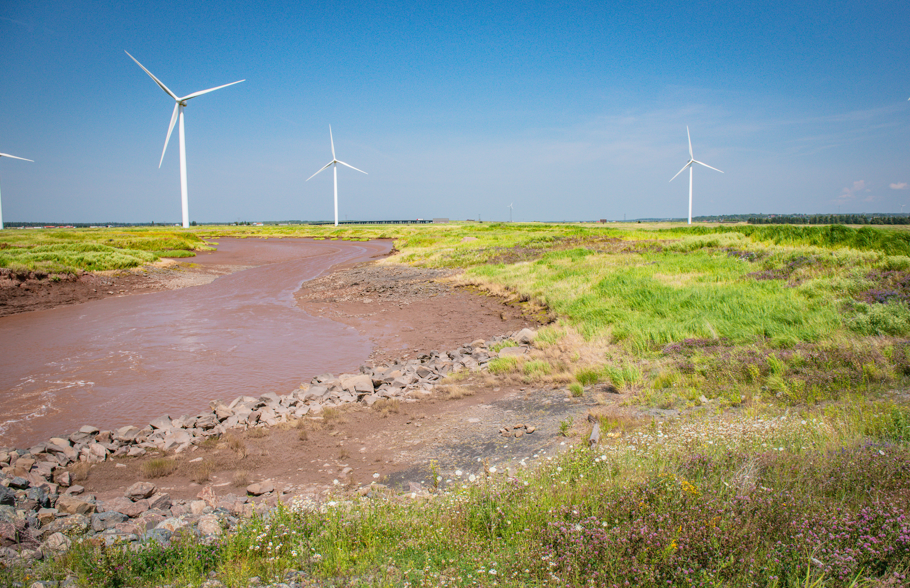 The Chignecto Isthmus is protected by a system of earthen dykes.