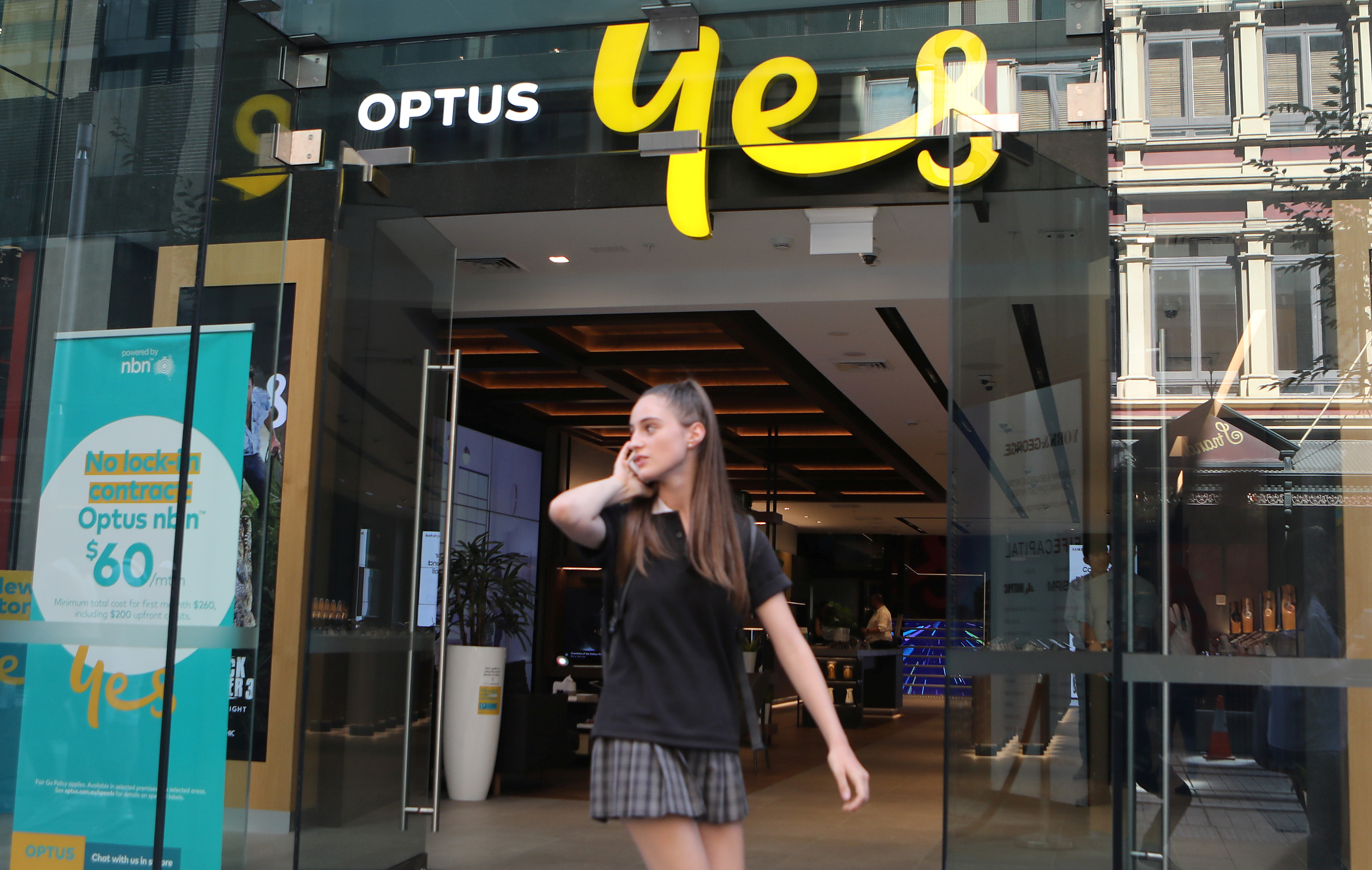 Optus shop in Sydney, Australia.