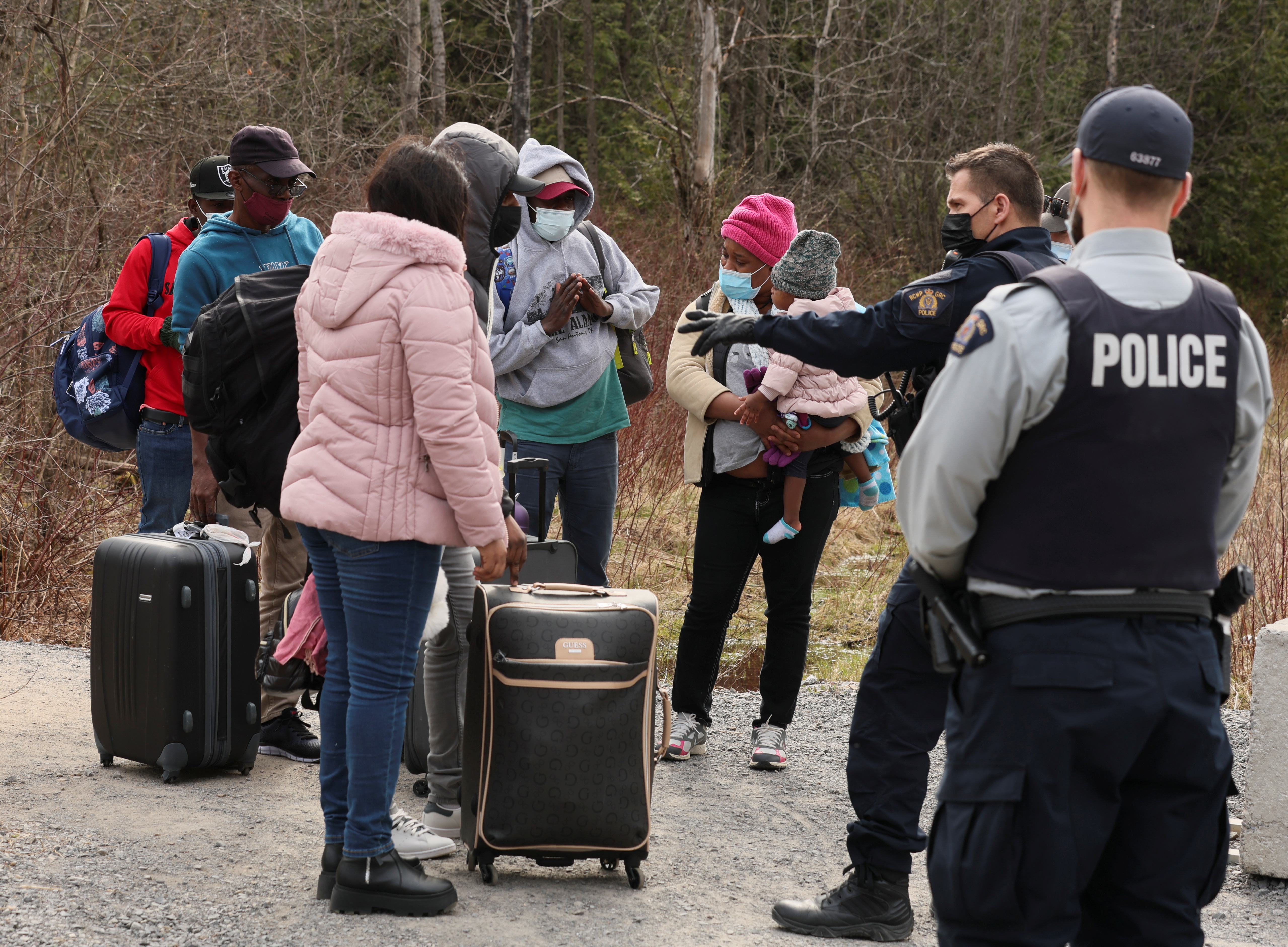 Asylum seekers at US-Canada border