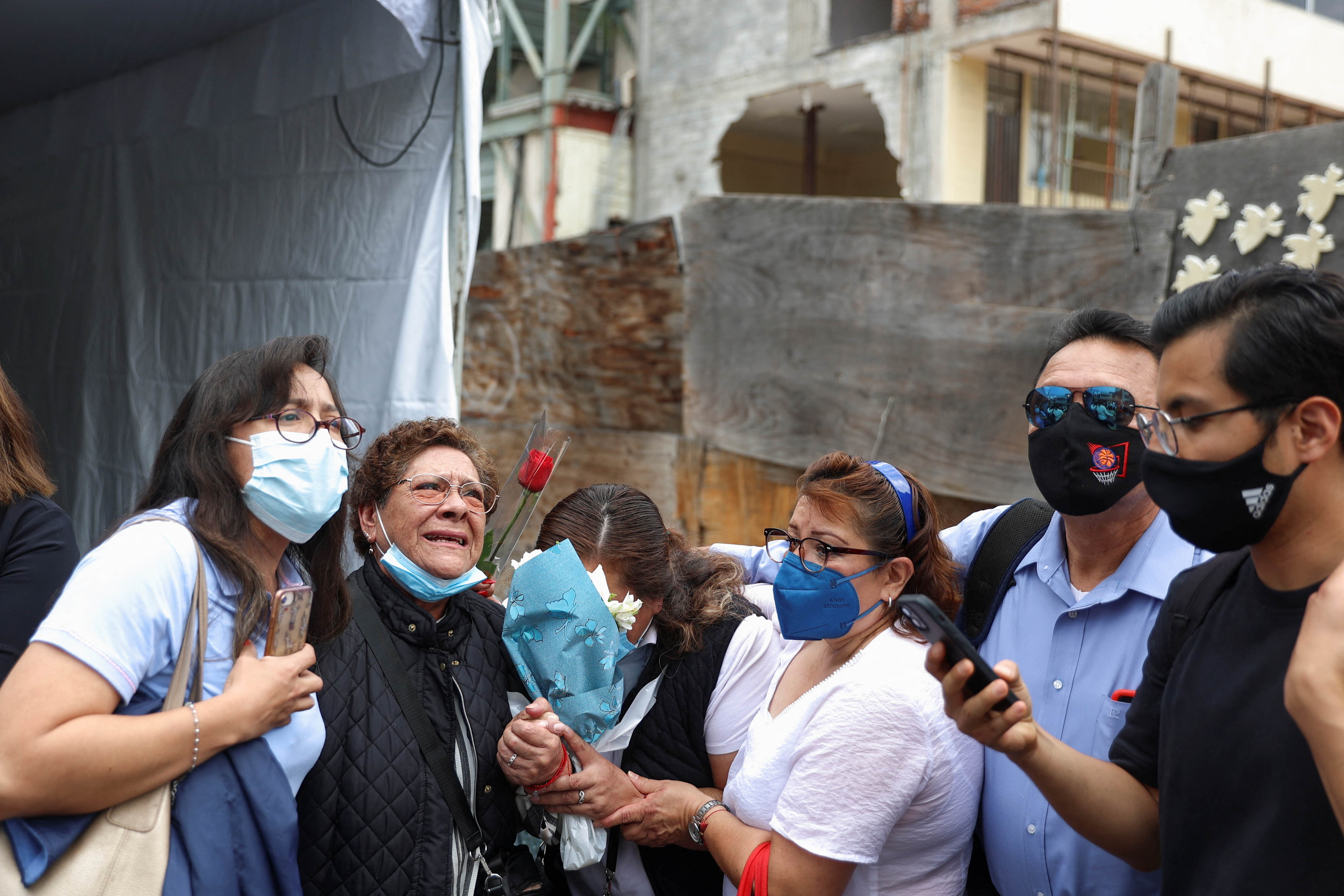 Residents in Mexico City after the earthquake