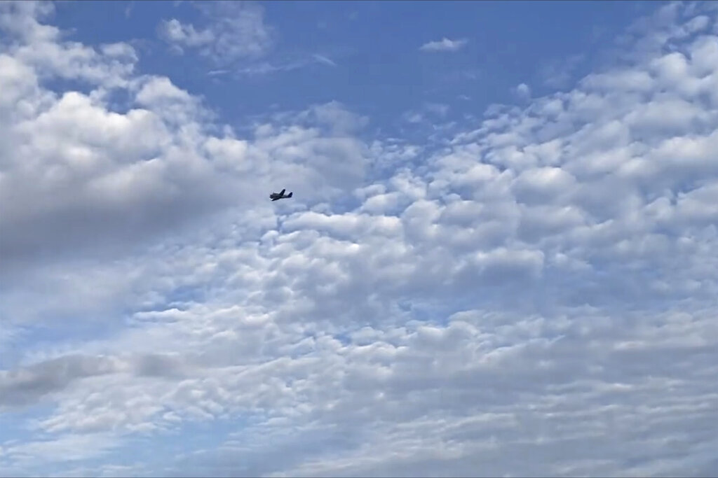 A small plane circles over Tupelo