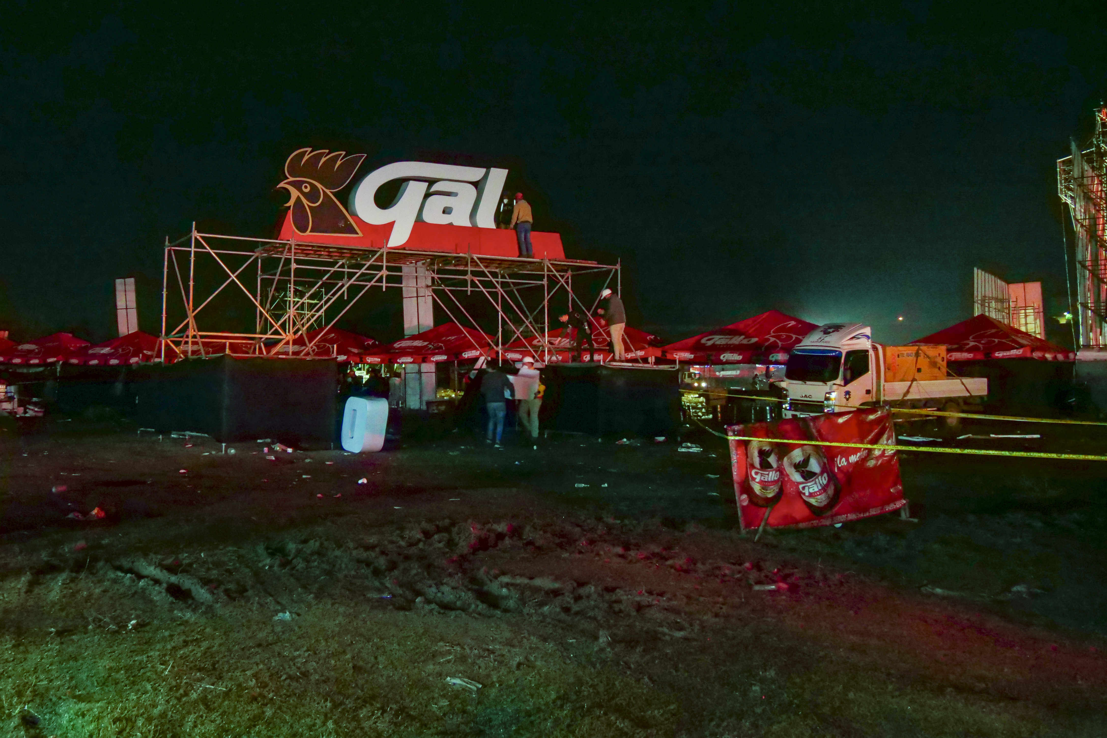 An outdoor concert venue stands empty in Guatemala after a deadly stampede