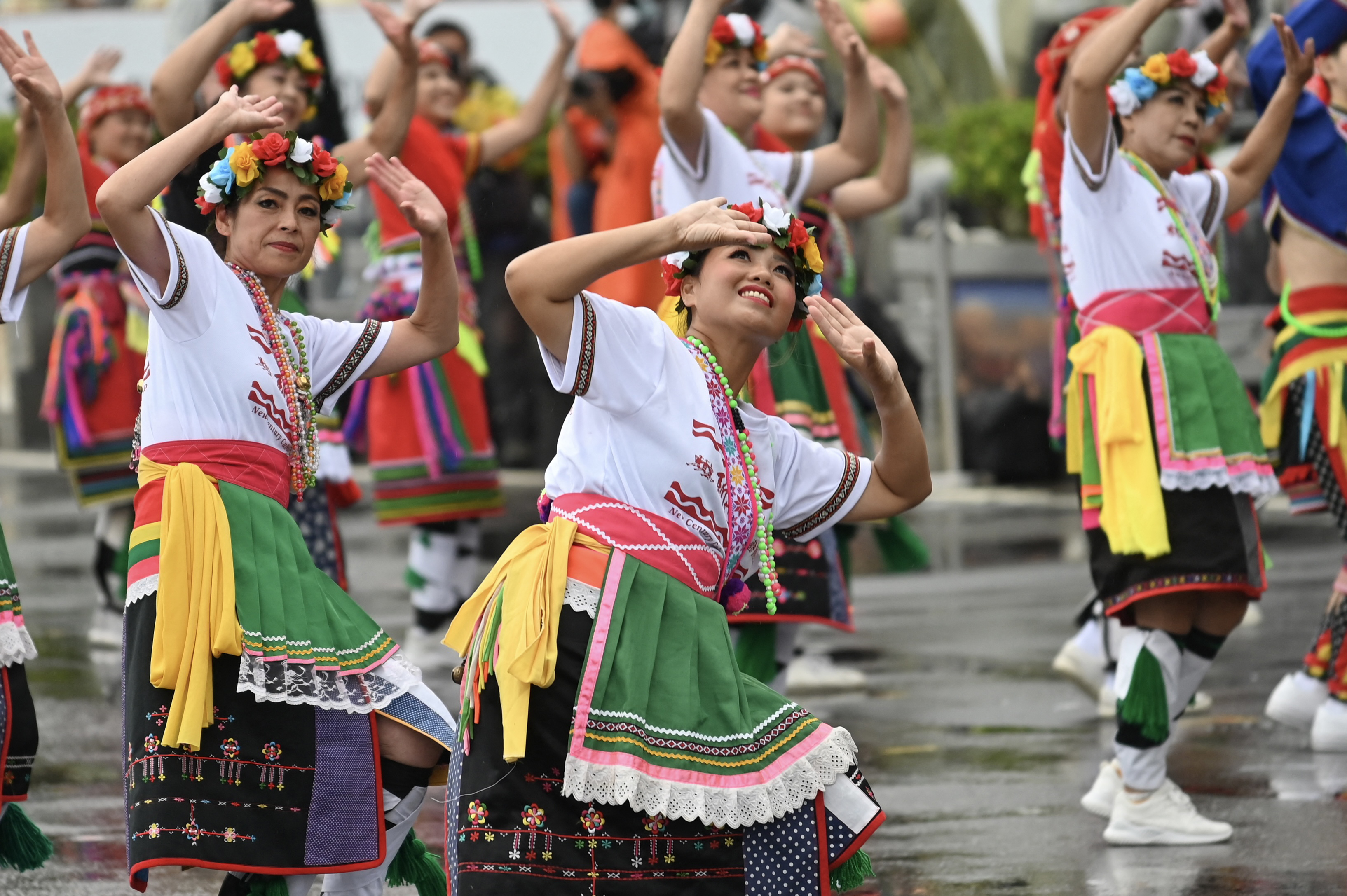 Dancers at Taiwan’s national day ceremonies. Tsai said the island’s 23 million people had “lived and grown together” and formed their “own strong sense of identity and belonging”