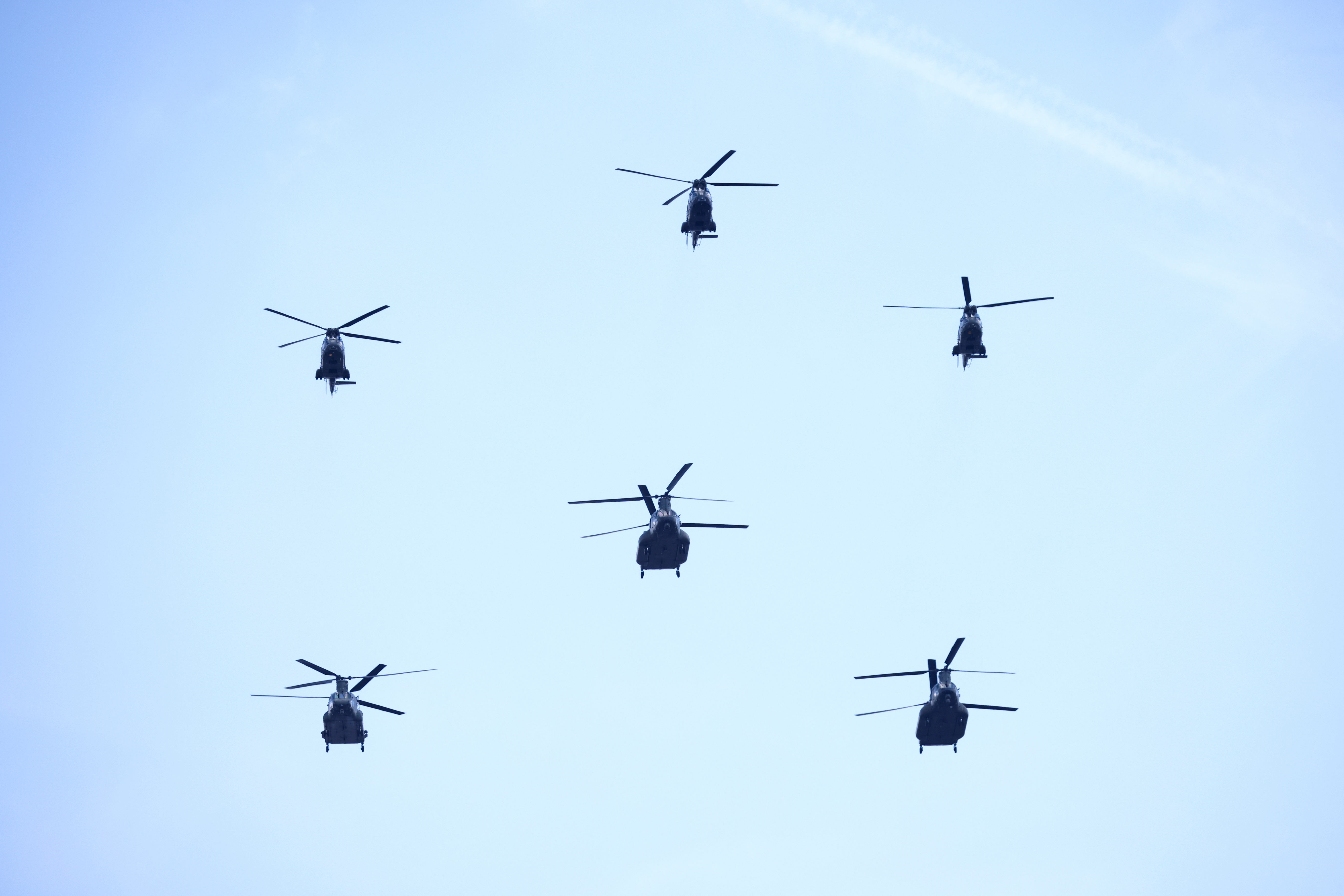 British Royal Air Force aircrafts perform a fly-past during the celebration of Britain's Queen Elizabeth's Platinum Jubilee, in London, Britain June 2, 2022.