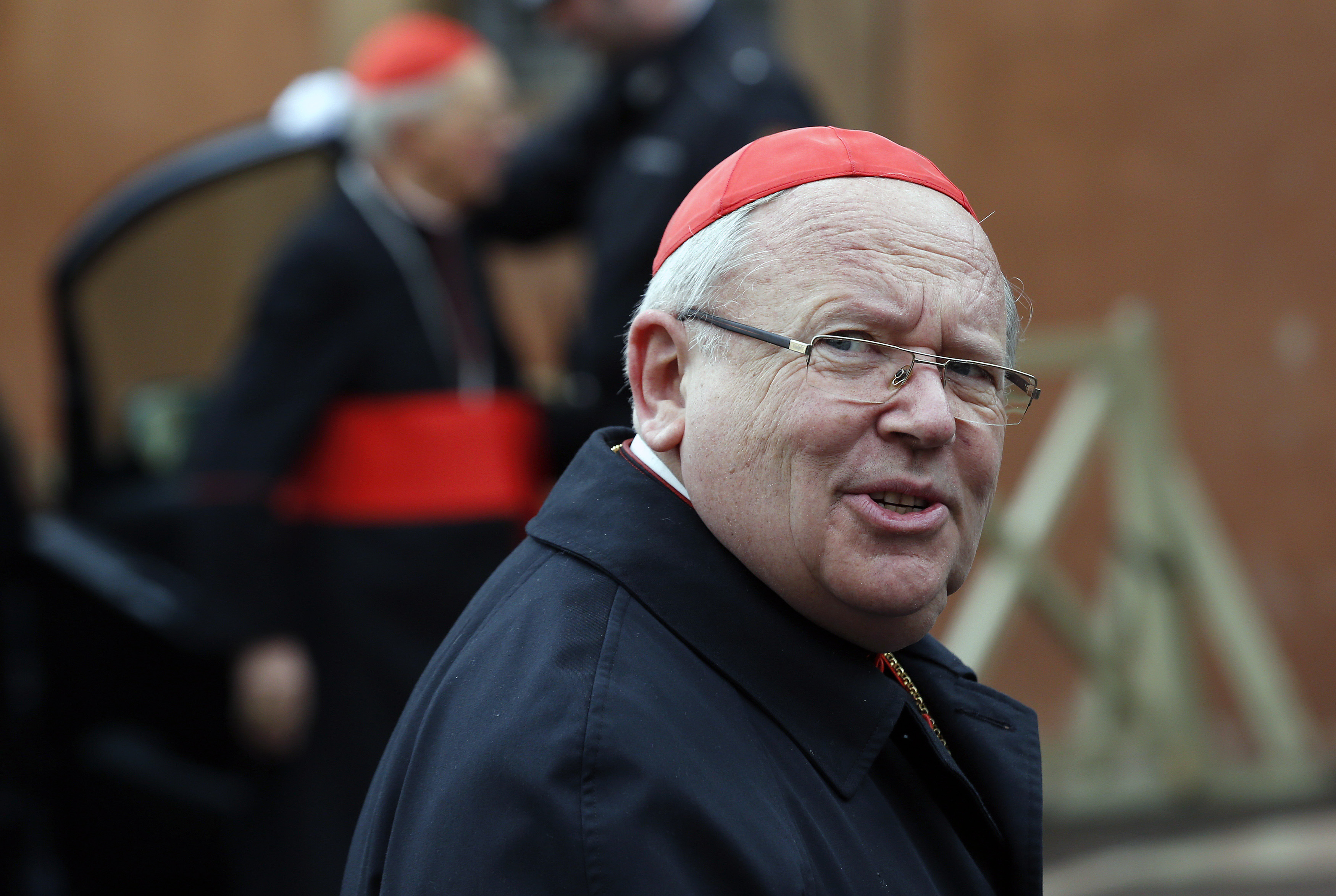 French Cardinal Jean Pierre Bernard Ricard arrives at a meeting at the Synod Hall in the Vatican