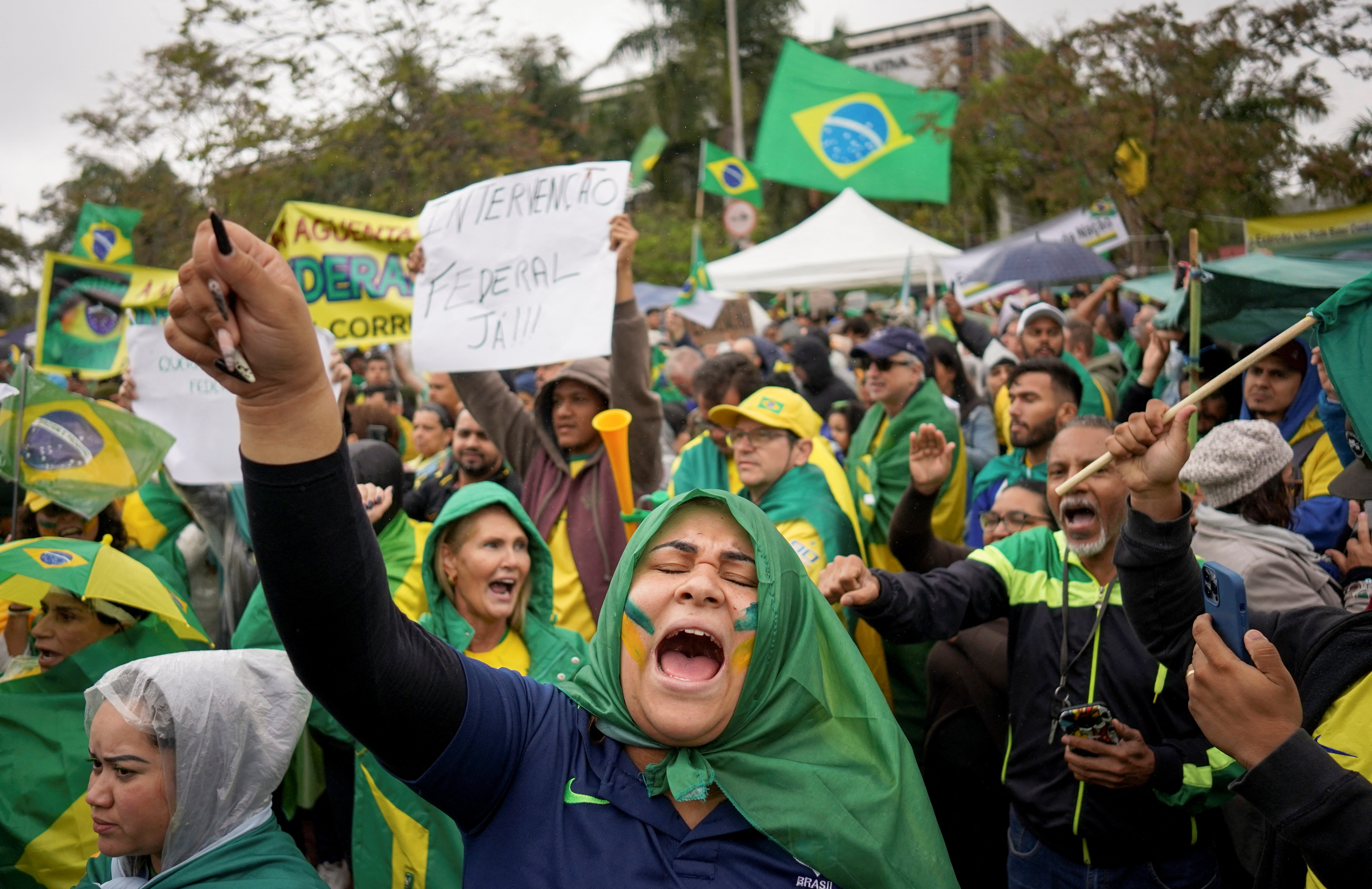 Pro-Bolsonaro protesters demand military intervention after election defeat