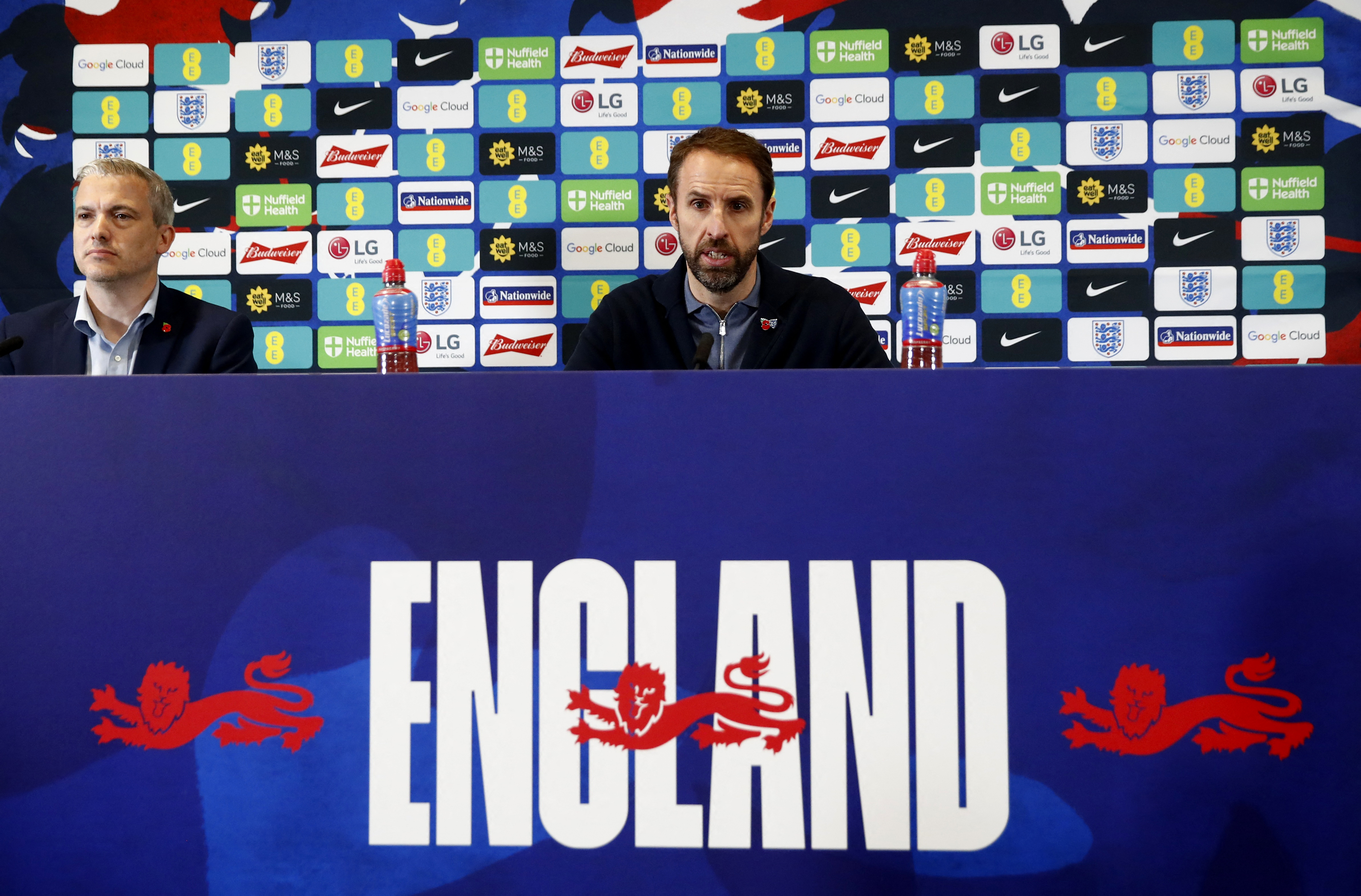 England manager Gareth Southgate during the announcement.