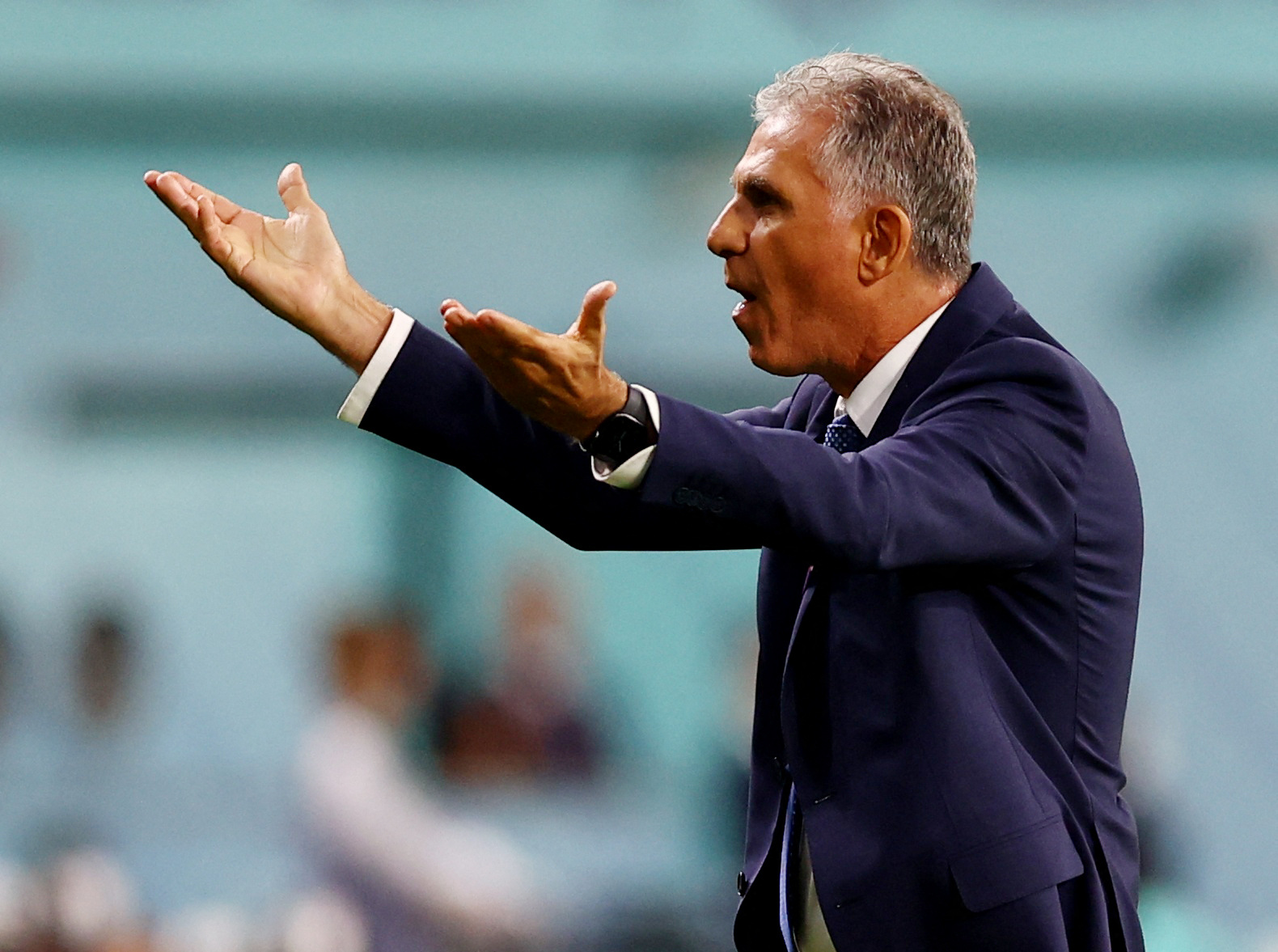 Iran coach Carlos Queiroz Soccer Football - FIFA World Cup Qatar 2022 - Group B - England v Iran - Khalifa International Stadium, Doha, Qatar - November 21, 2022 REUTERS/Hannah Mckay
