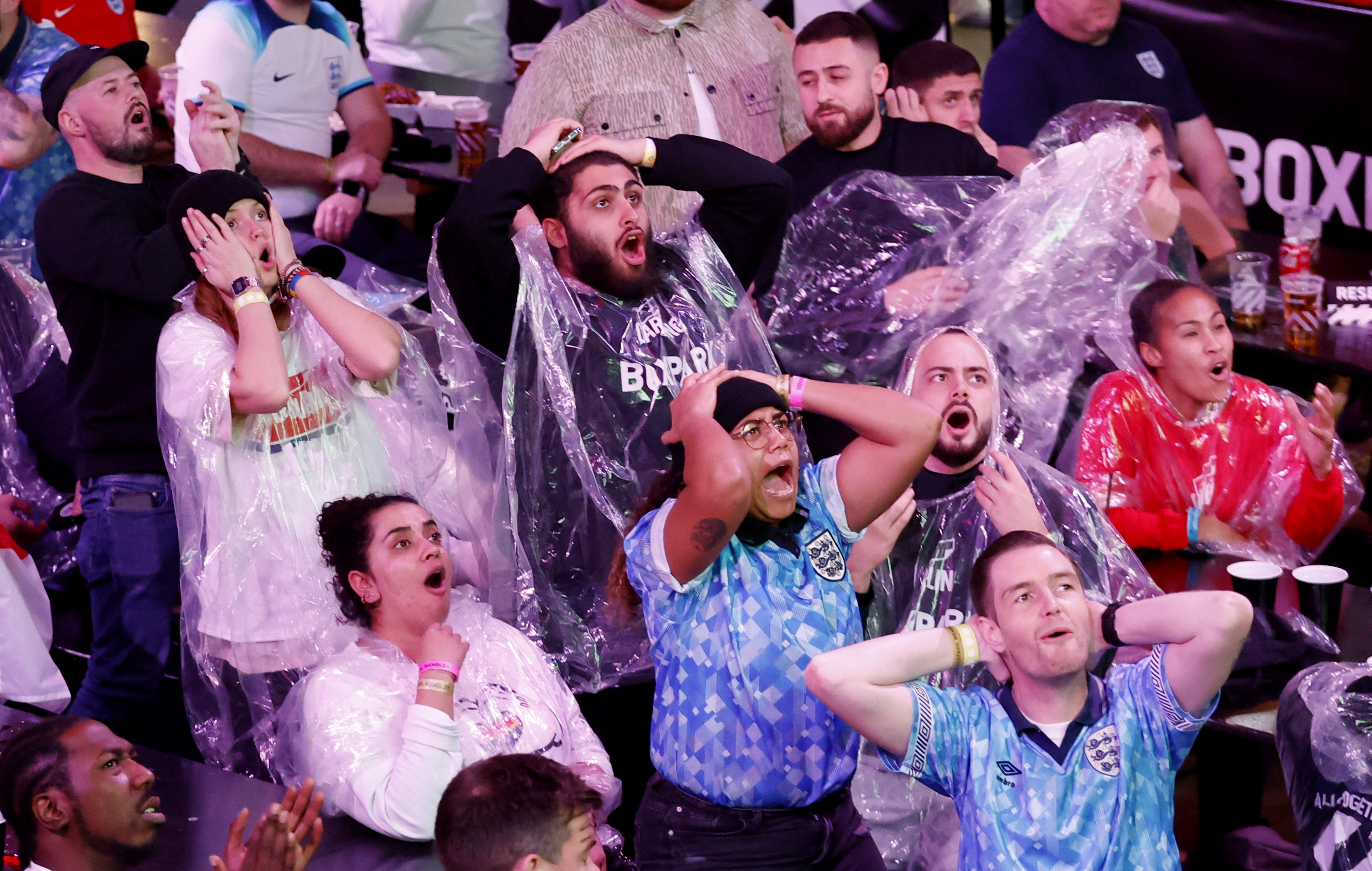 Fans in London watch England v United States
