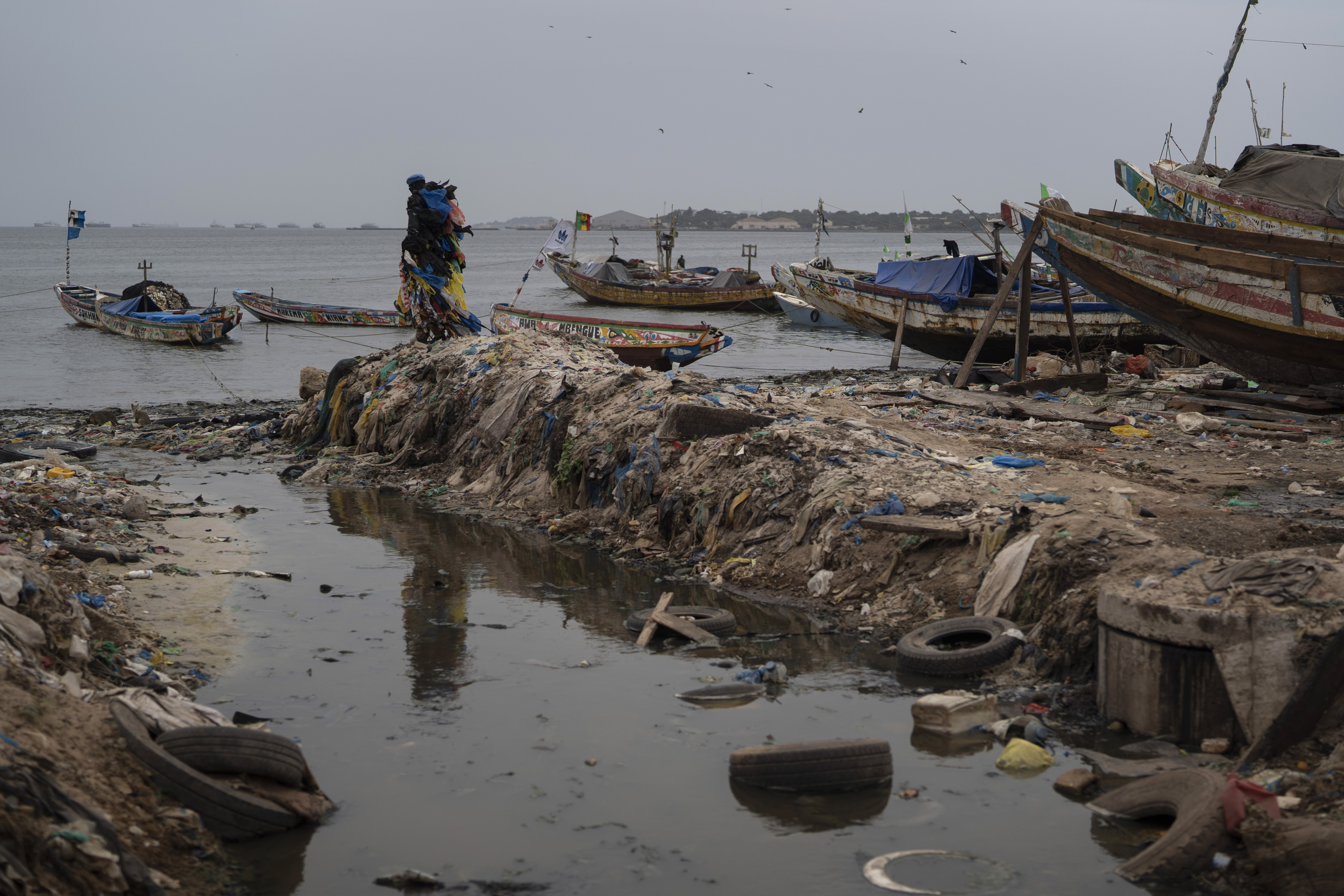 The environmental activist Modou Fall, who many simply call "Plastic Man".
