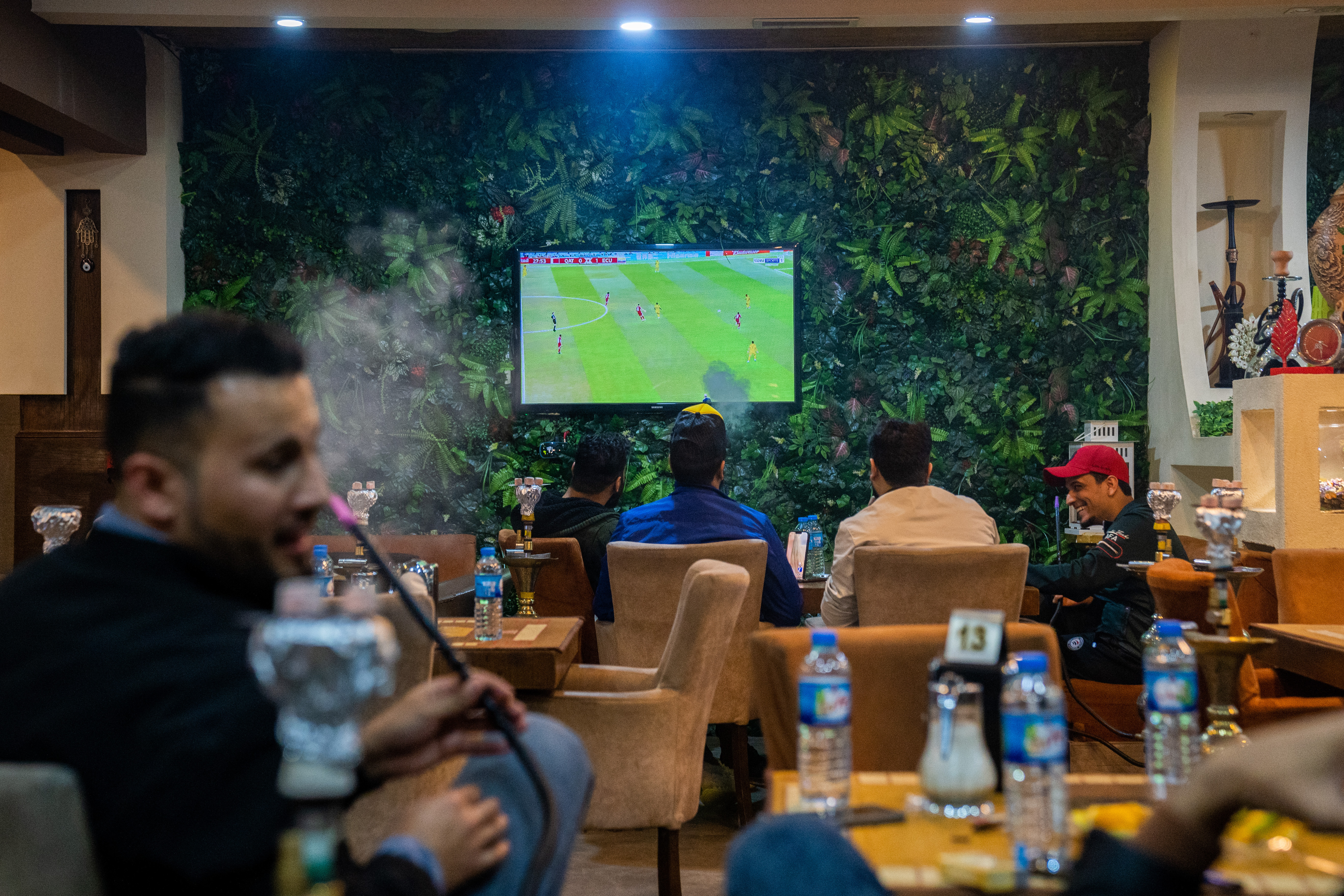 Men watching the FIFA World Cup in Erbil, Iraq