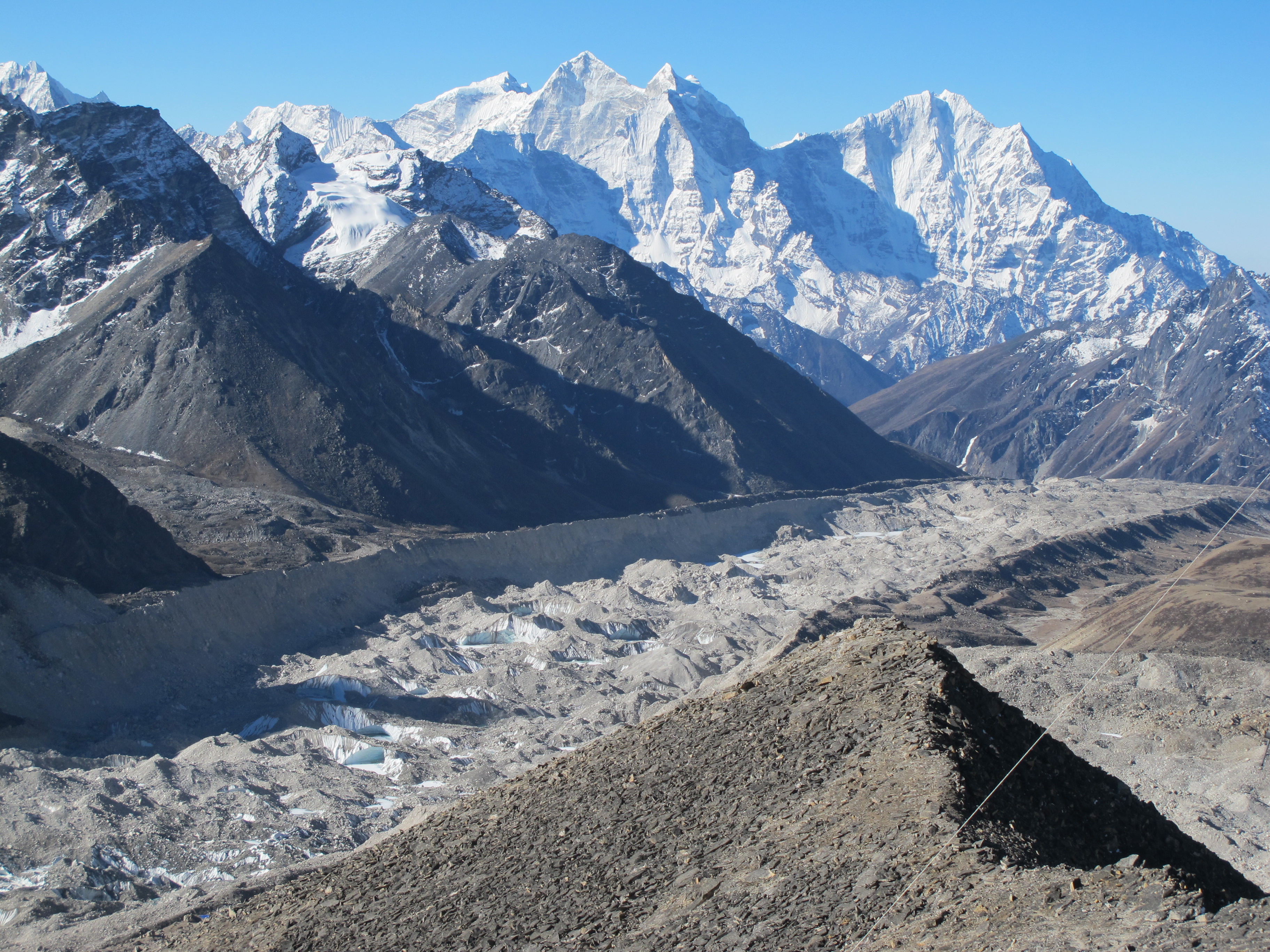 A photo of the Khumbu Glacier tongue.