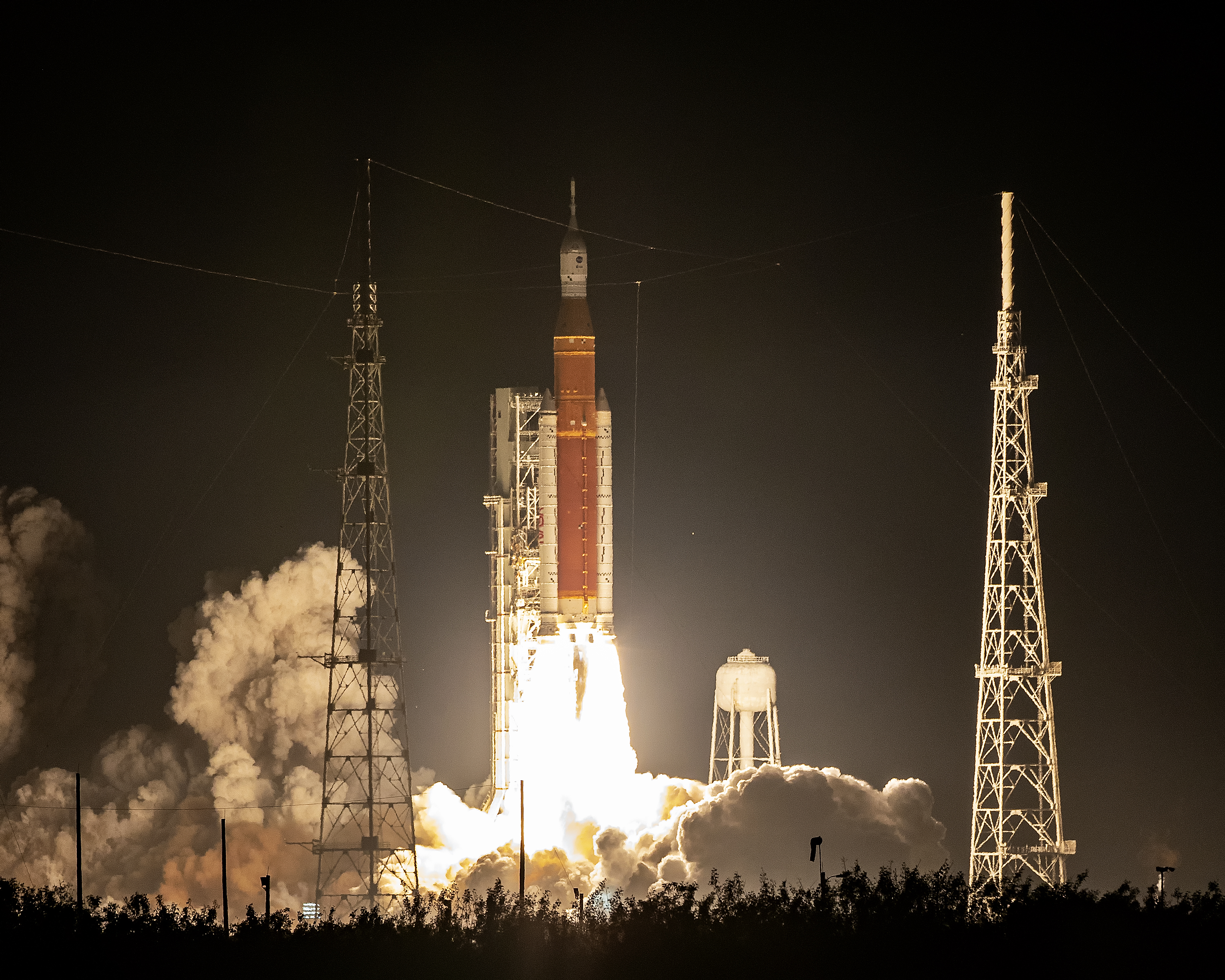 NASA's Space Launch System (SLS) rocket blasts off