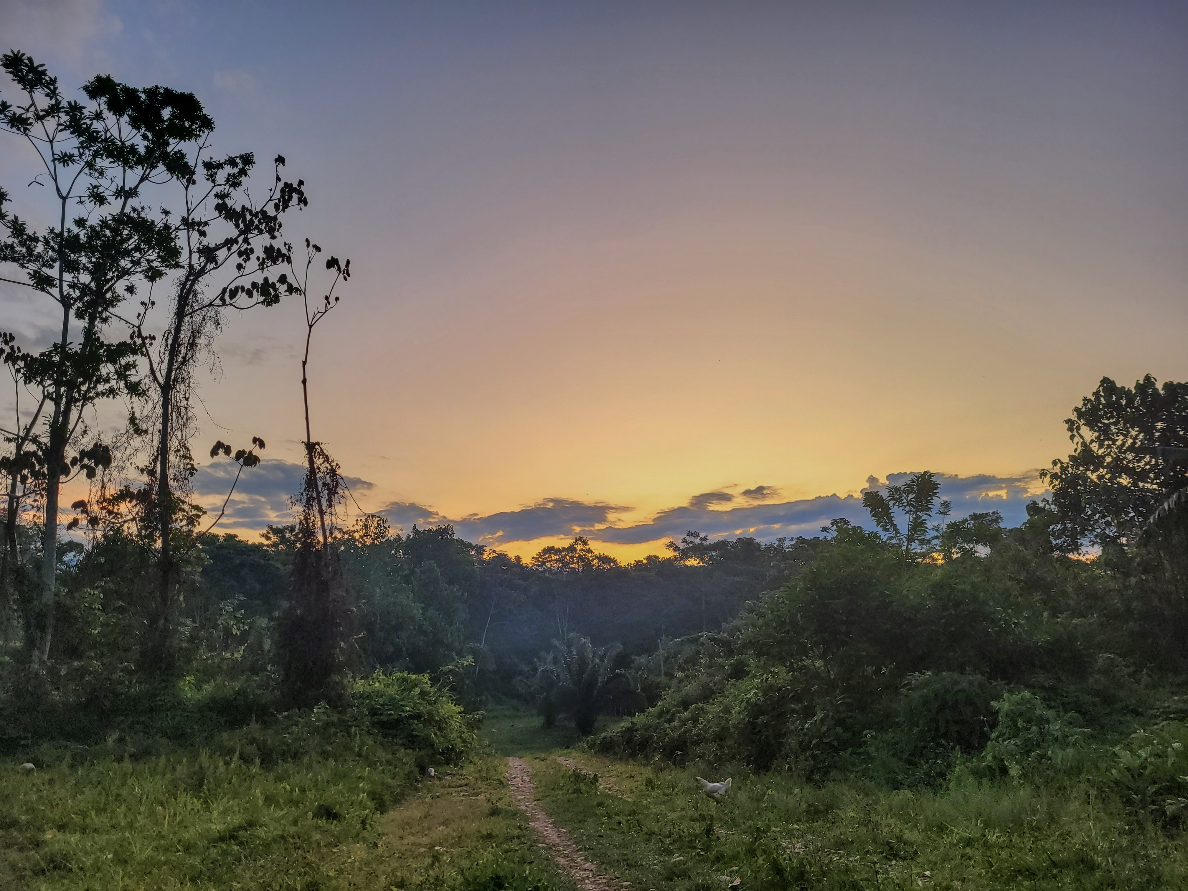 A sunset at the Indigenous community of San Jose de Uchupiamonas in Bolivia's Madidi National Park
