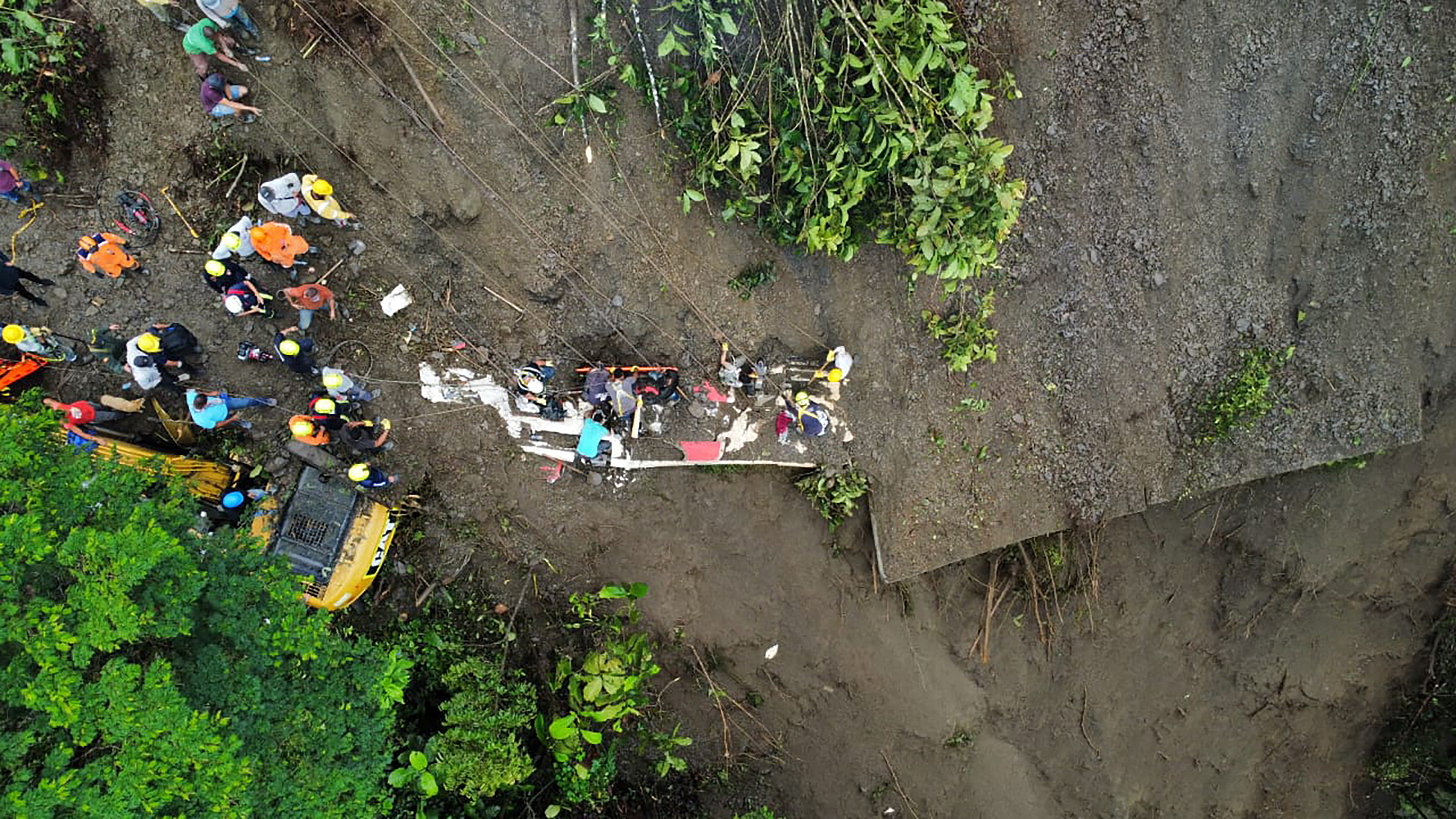 A landslide, seen from above, in Colombia