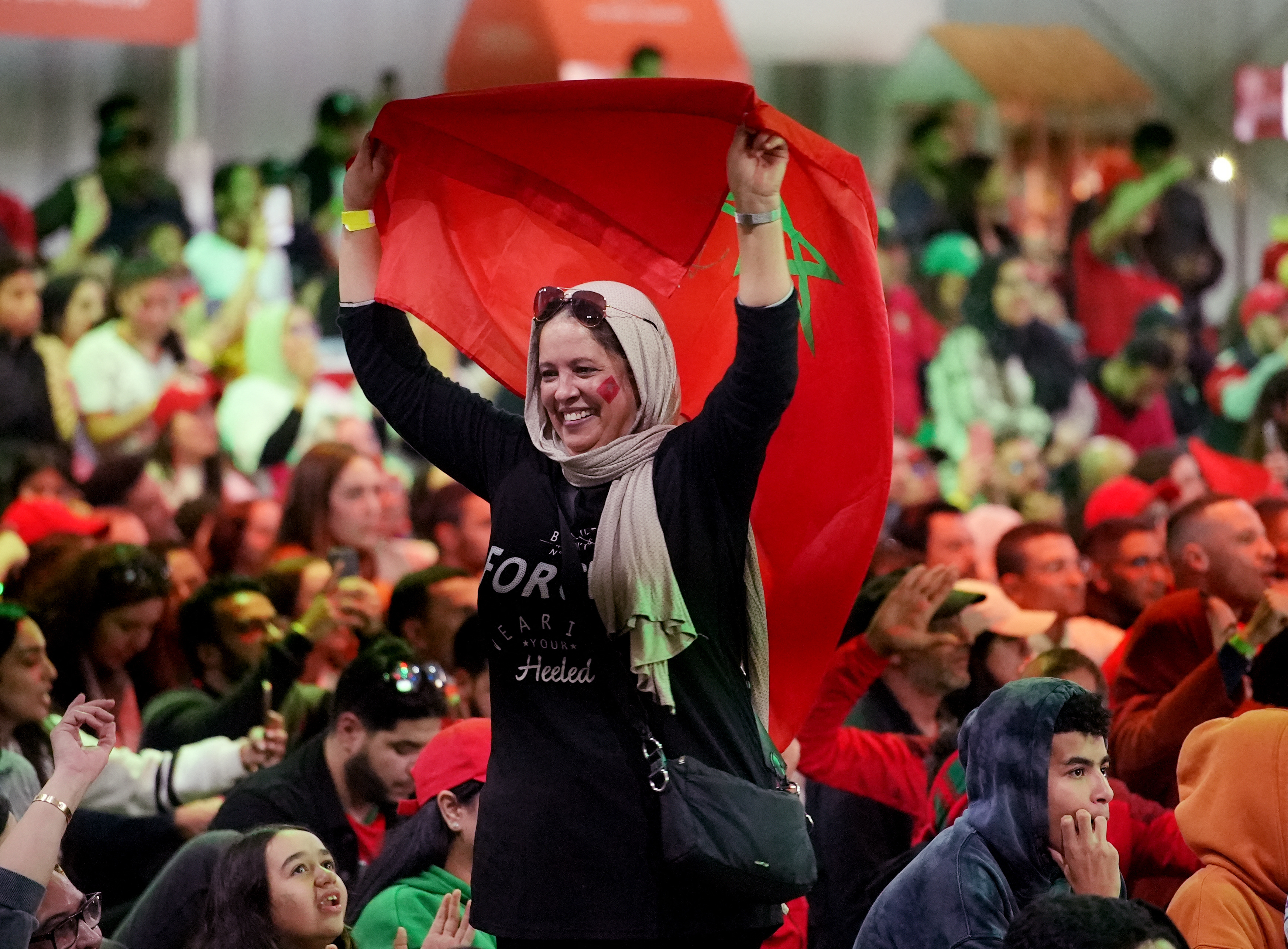 Fans in Casablanca watch Morocco v Portugal
