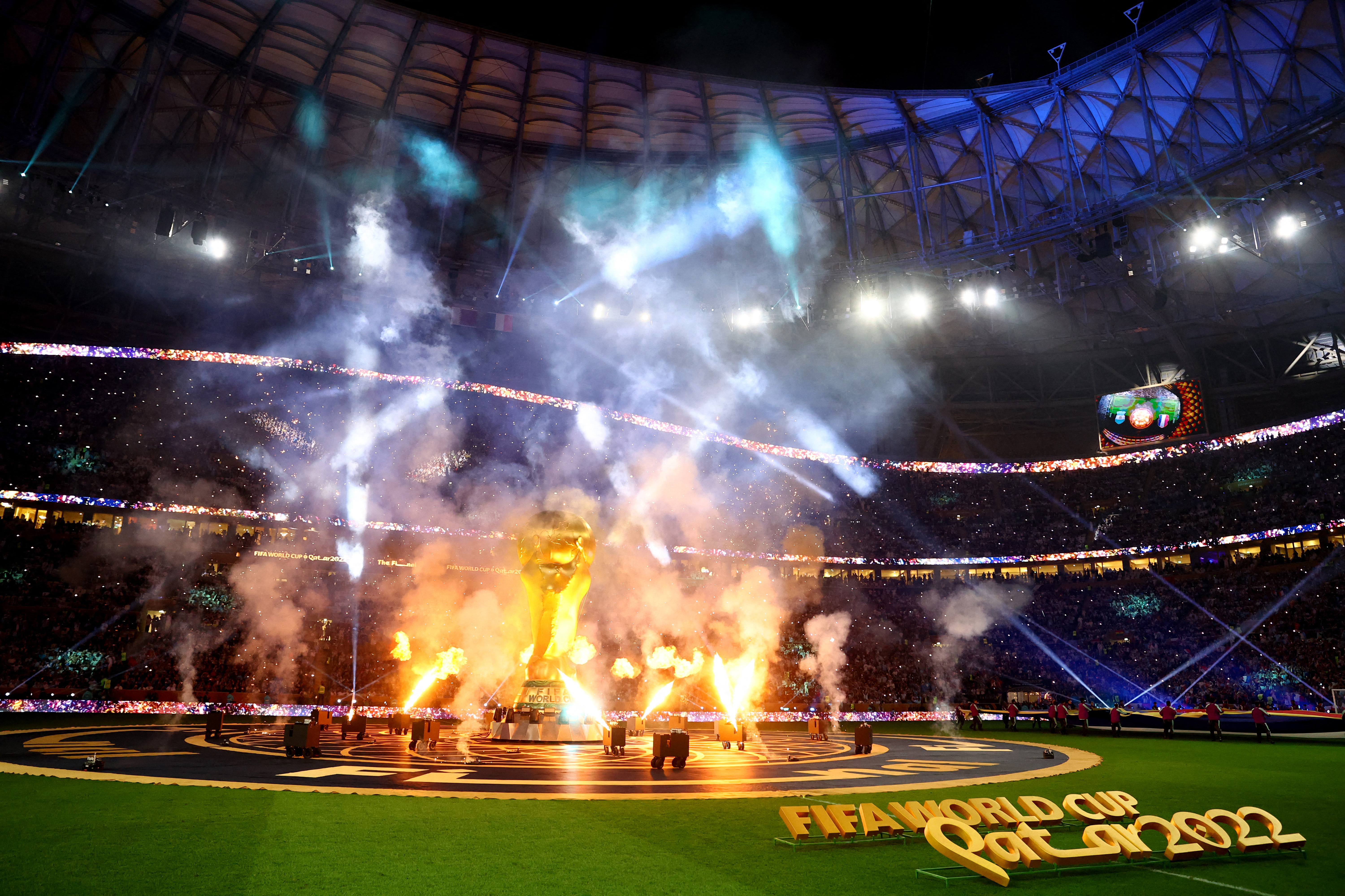 Soccer Football - FIFA World Cup Qatar 2022 - Final - Argentina v France - Lusail Stadium, Lusail, Qatar - December 18, 2022 General view during the closing ceremony before the match REUTERS/Hannah Mckay
