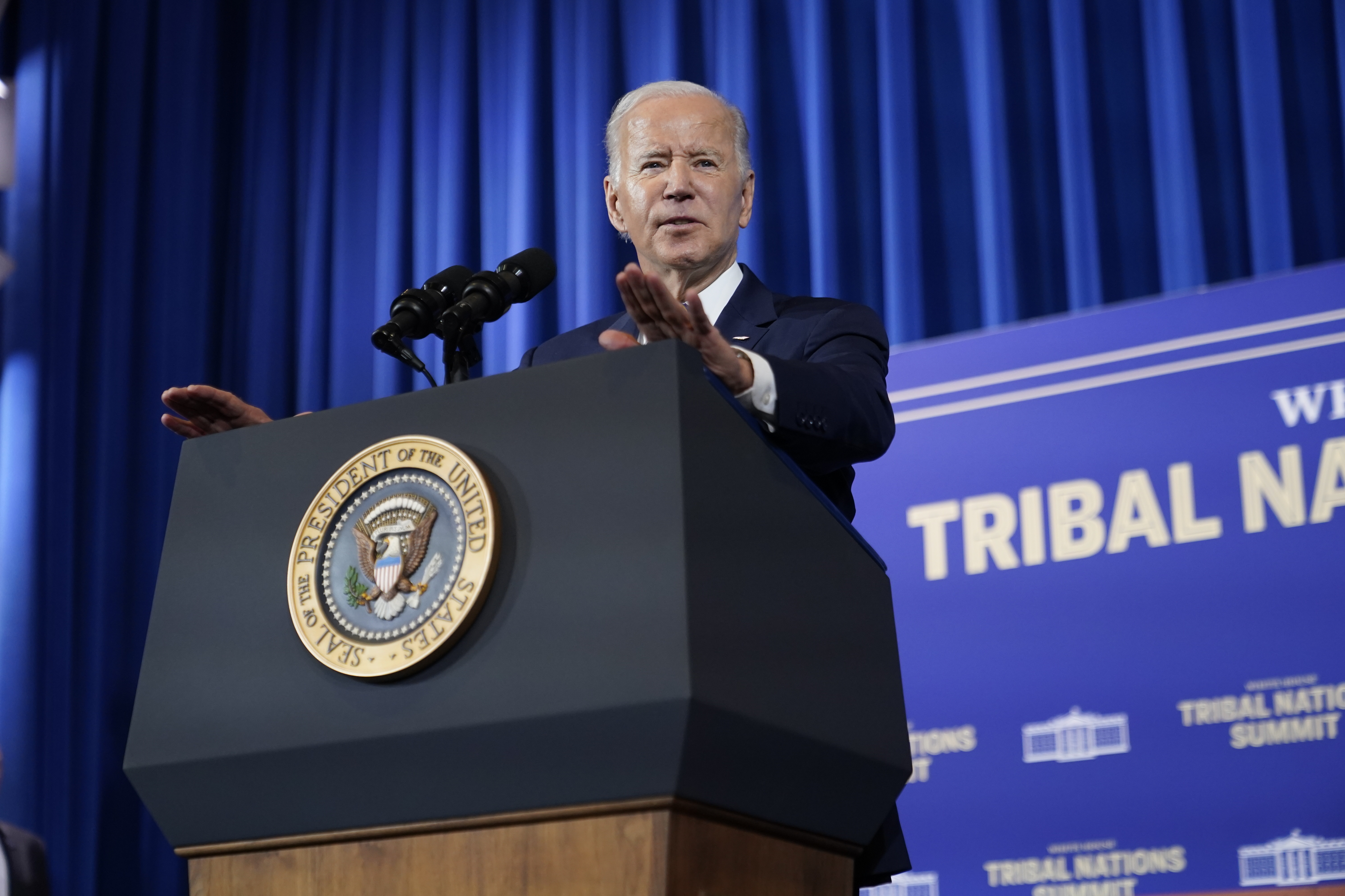 US President Joe Biden at the White House Tribal Nations Summit in November