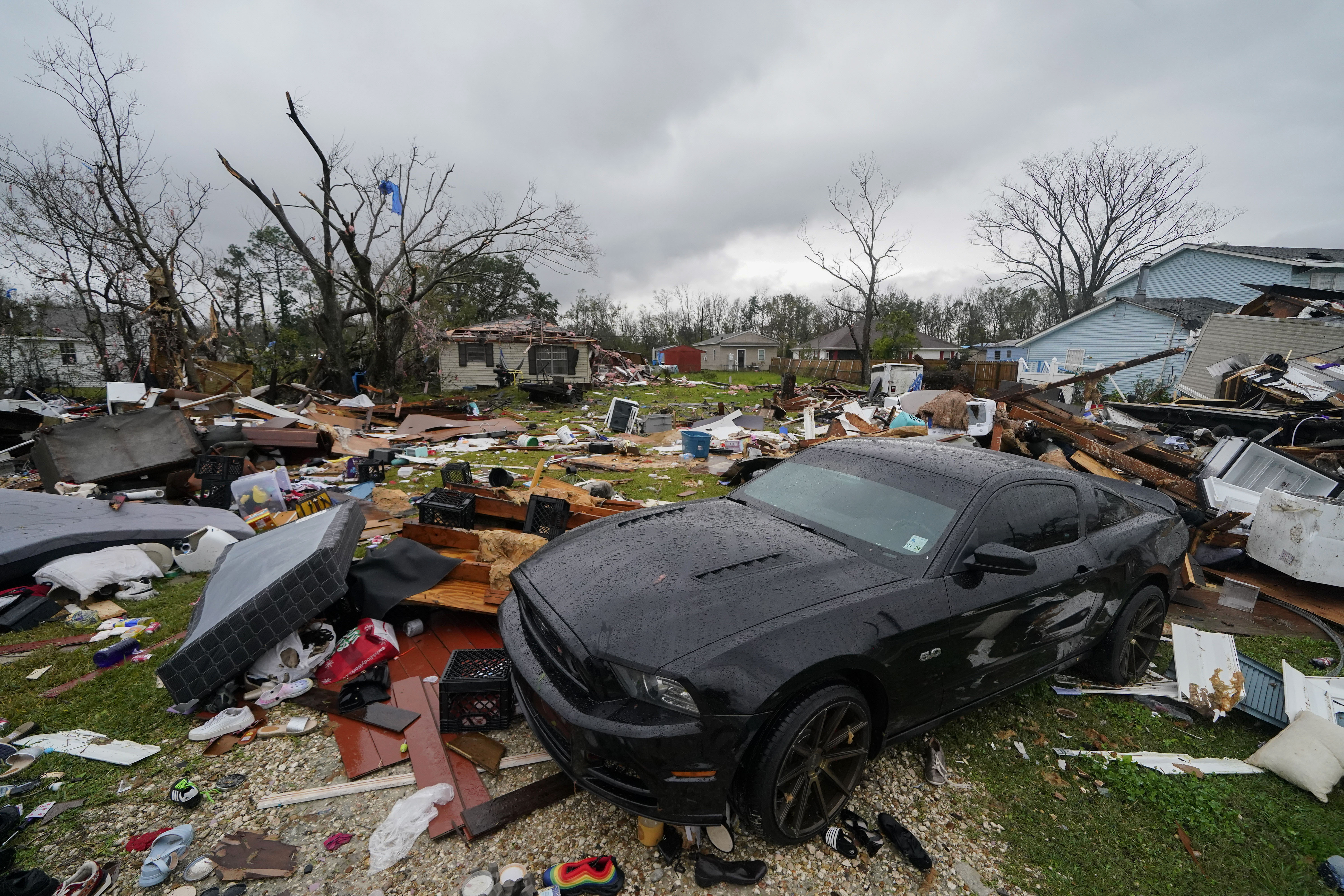 Destruction is seen from a tornado that tore through the area in Killona