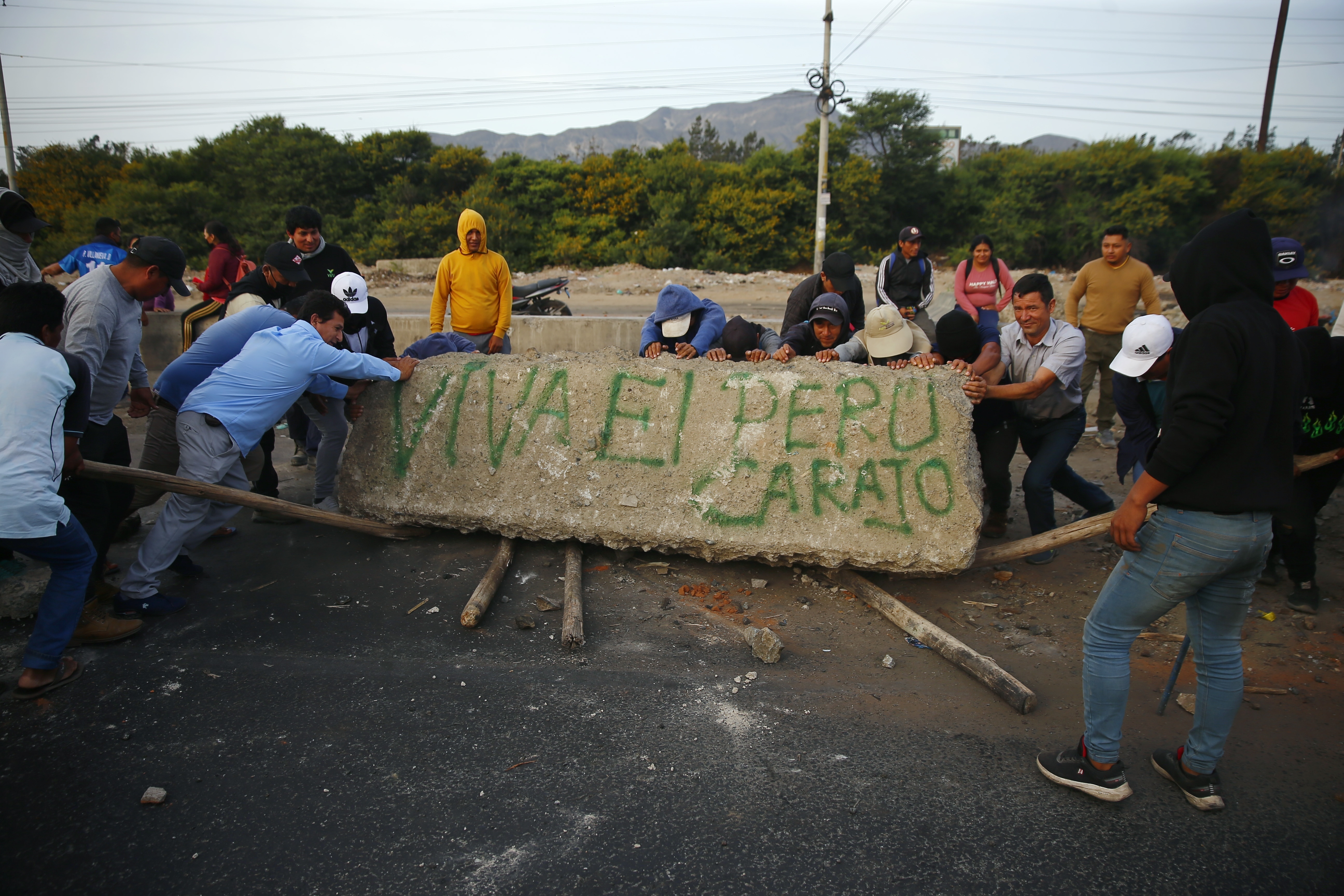 Supporters of ousted Peruvian President