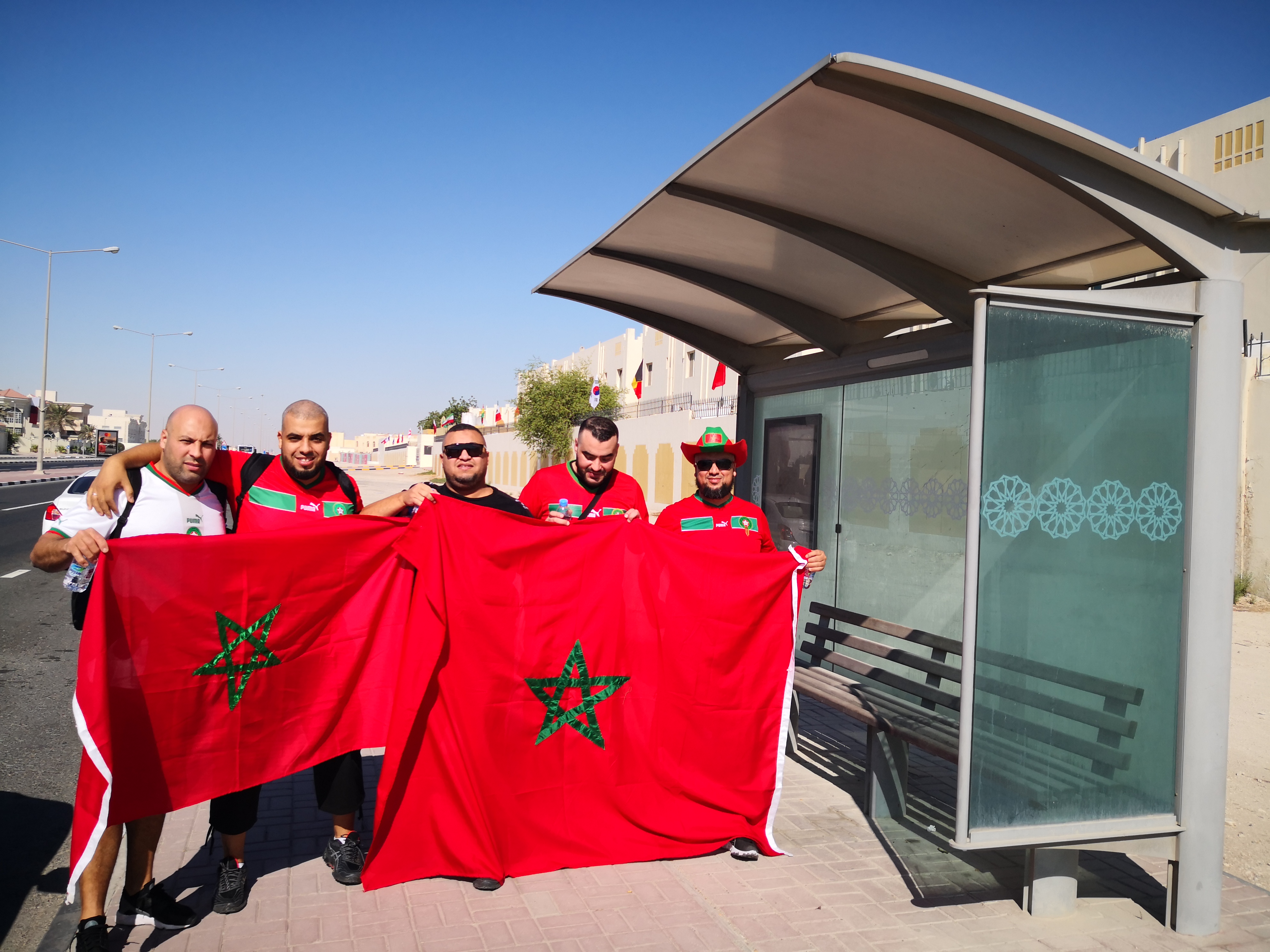 Rachid and his fellow Moroccan fans